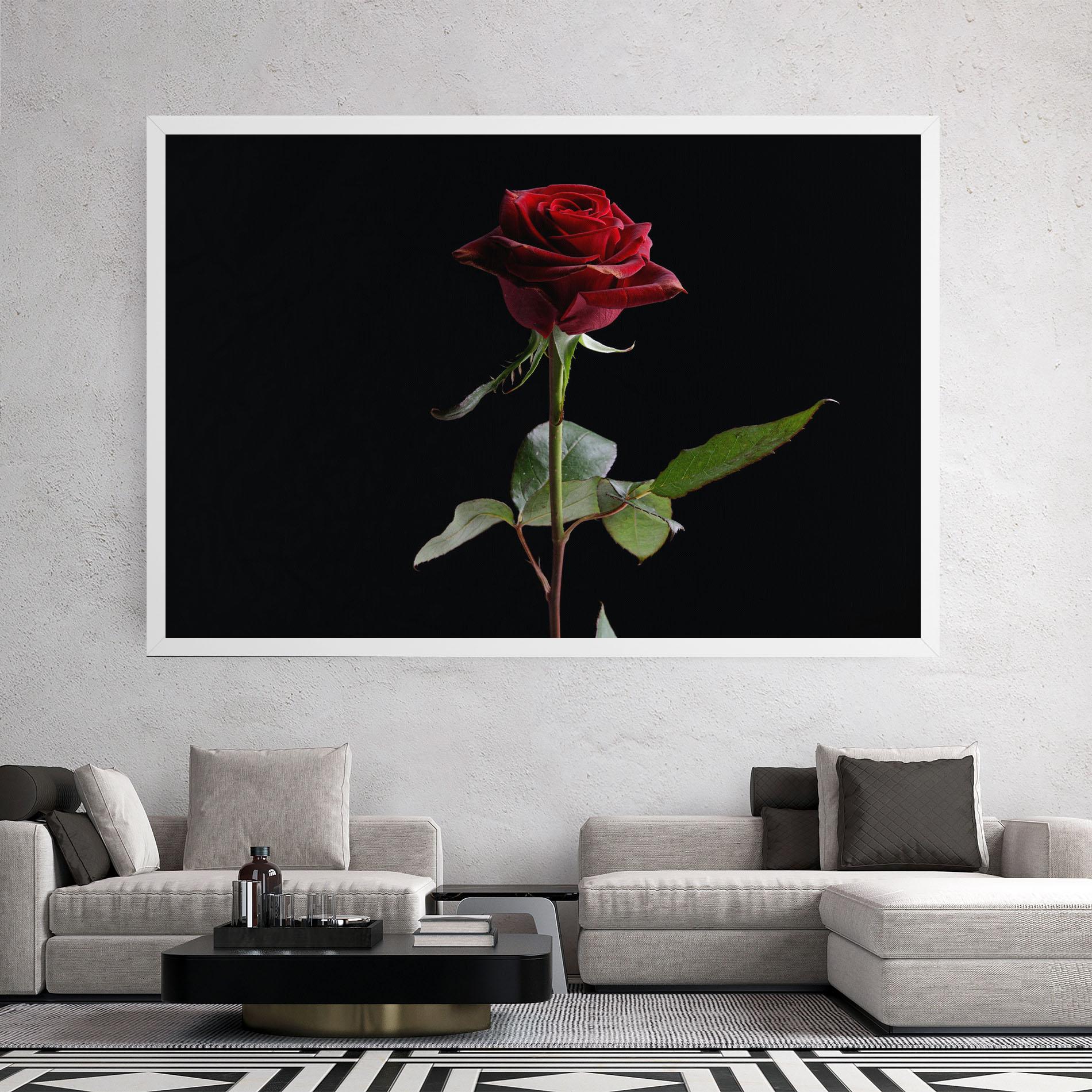 Leinwandbild Beautiful Red Rose mockup 2