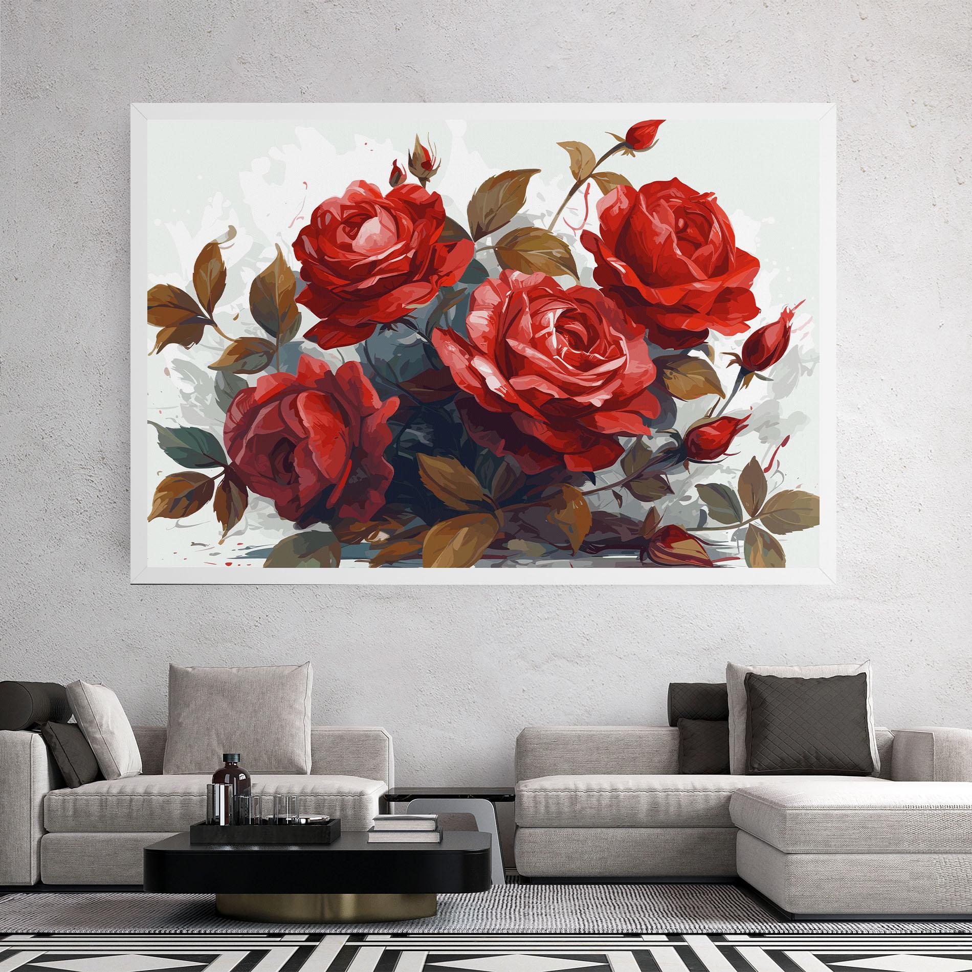 Leinwandbild Beautiful Red Roses mockup 2