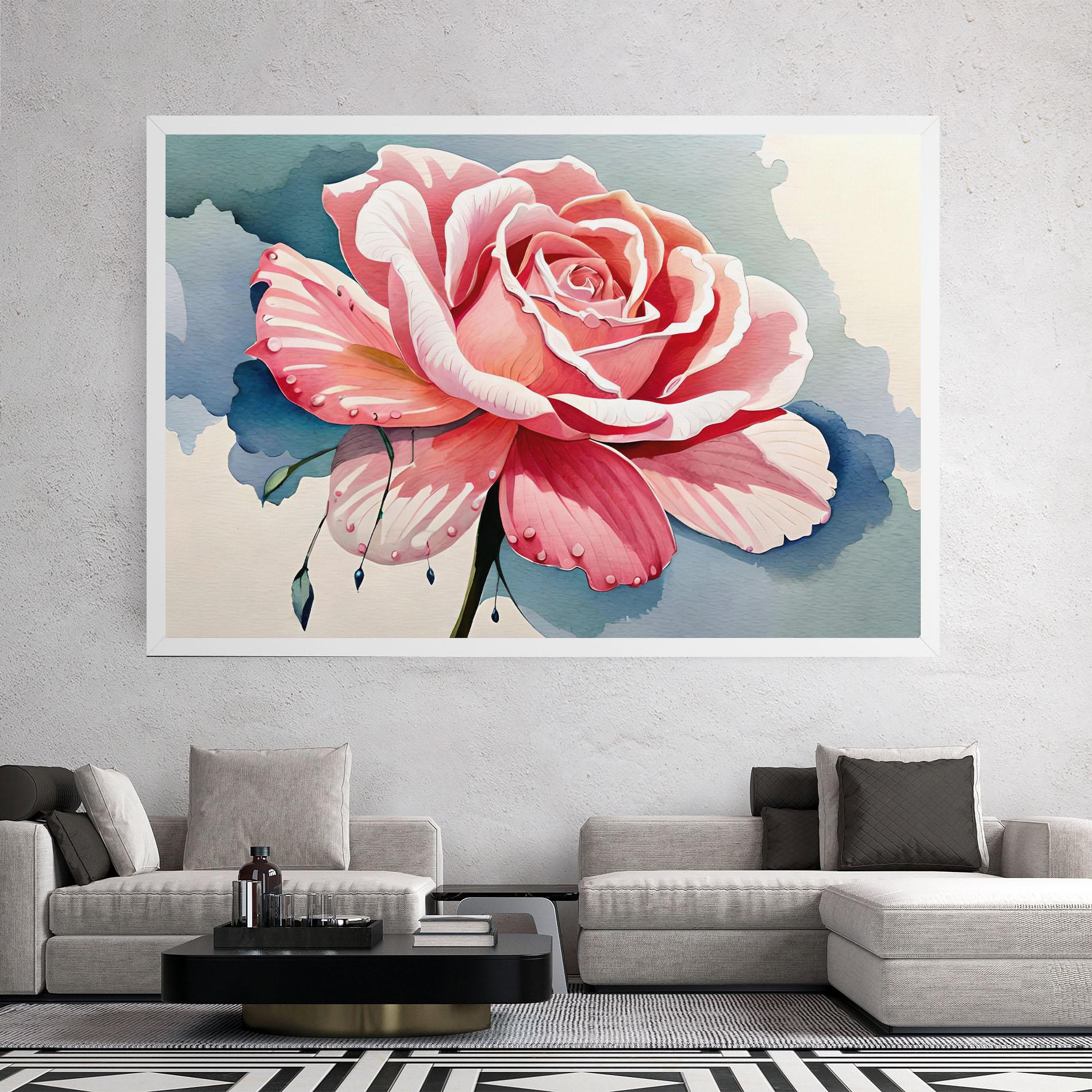 Leinwandbild Bih Pink Rose mockup 2