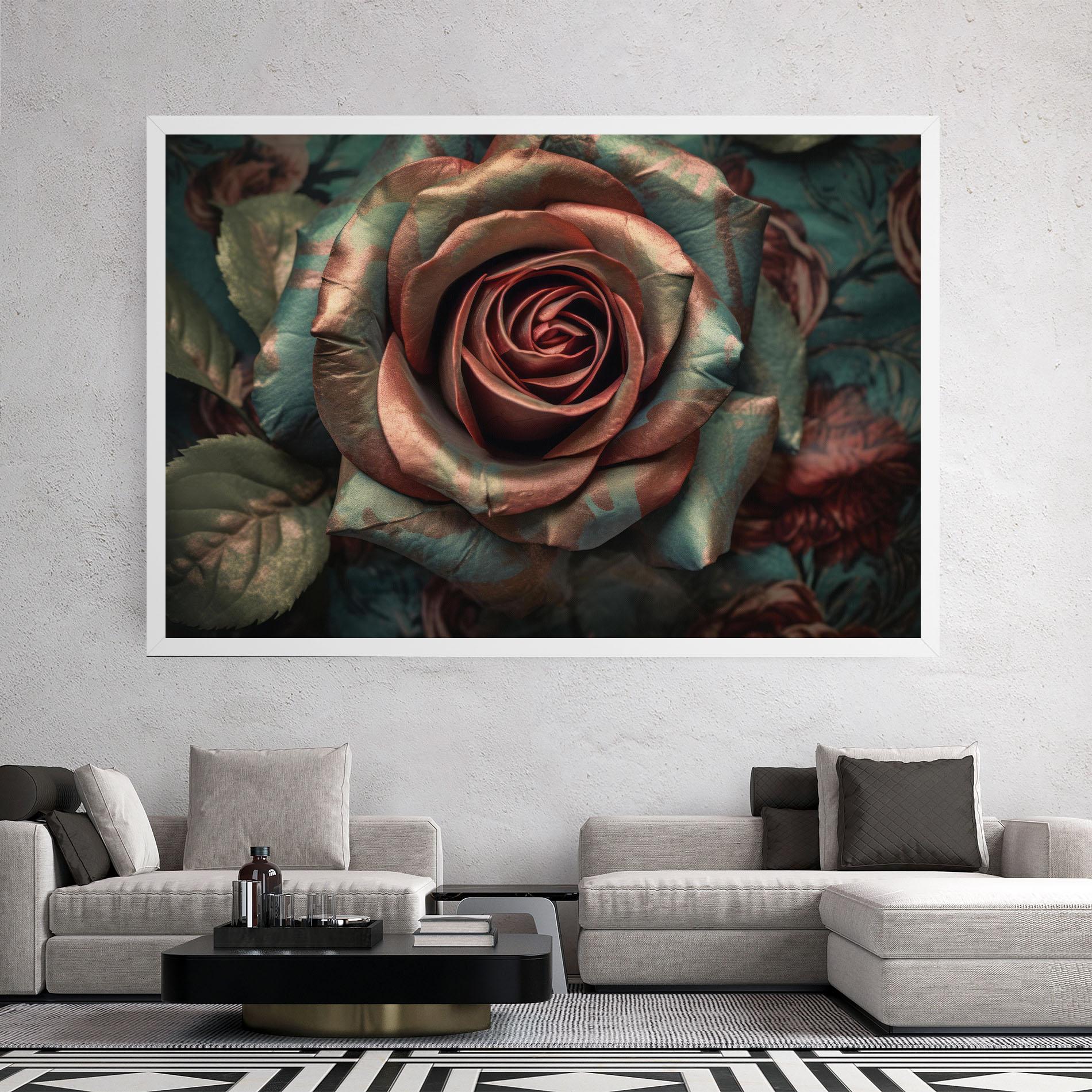 Leinwandbild Exotic Blue Rose mockup 2