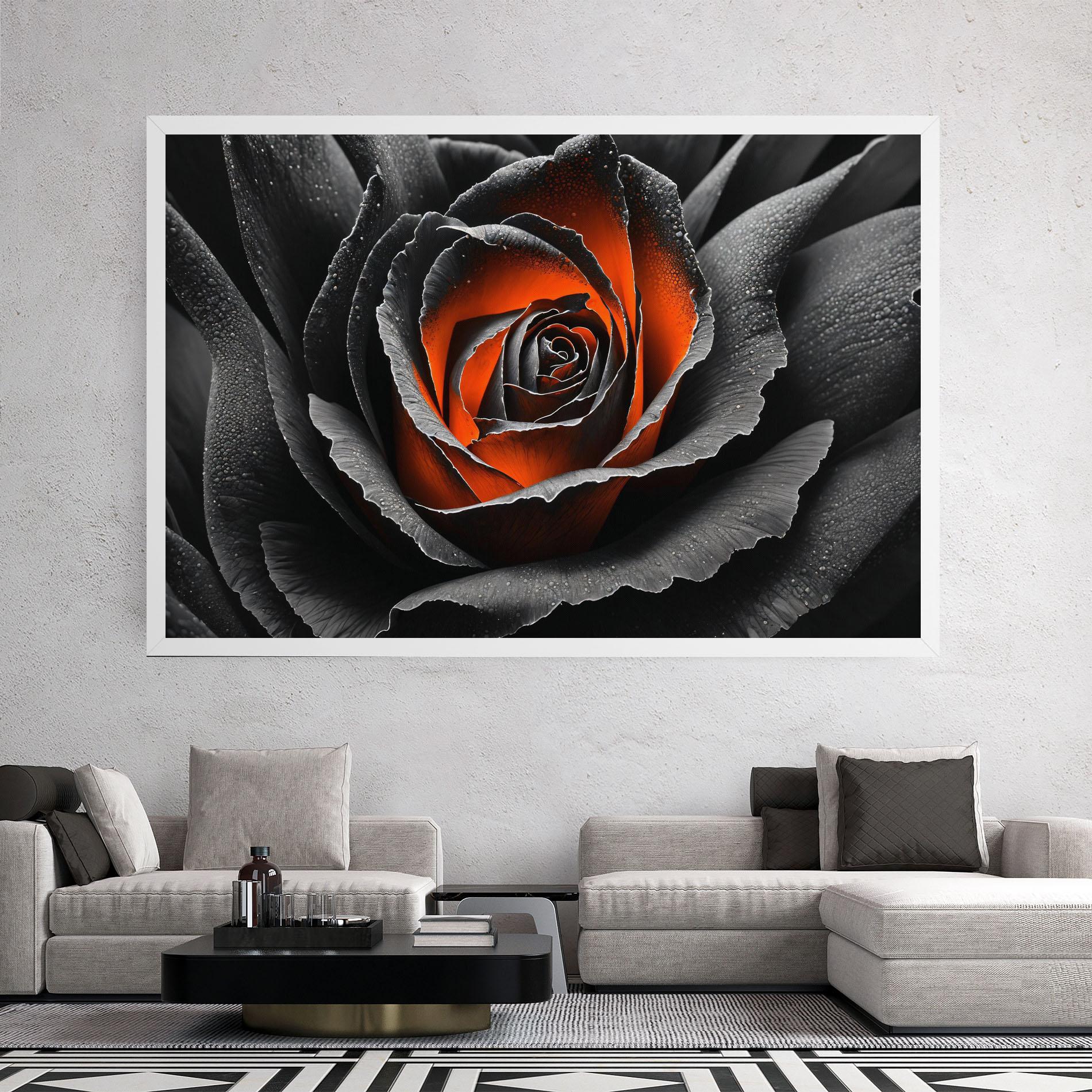 Leinwandbild Grey Orange Rose mockup 2