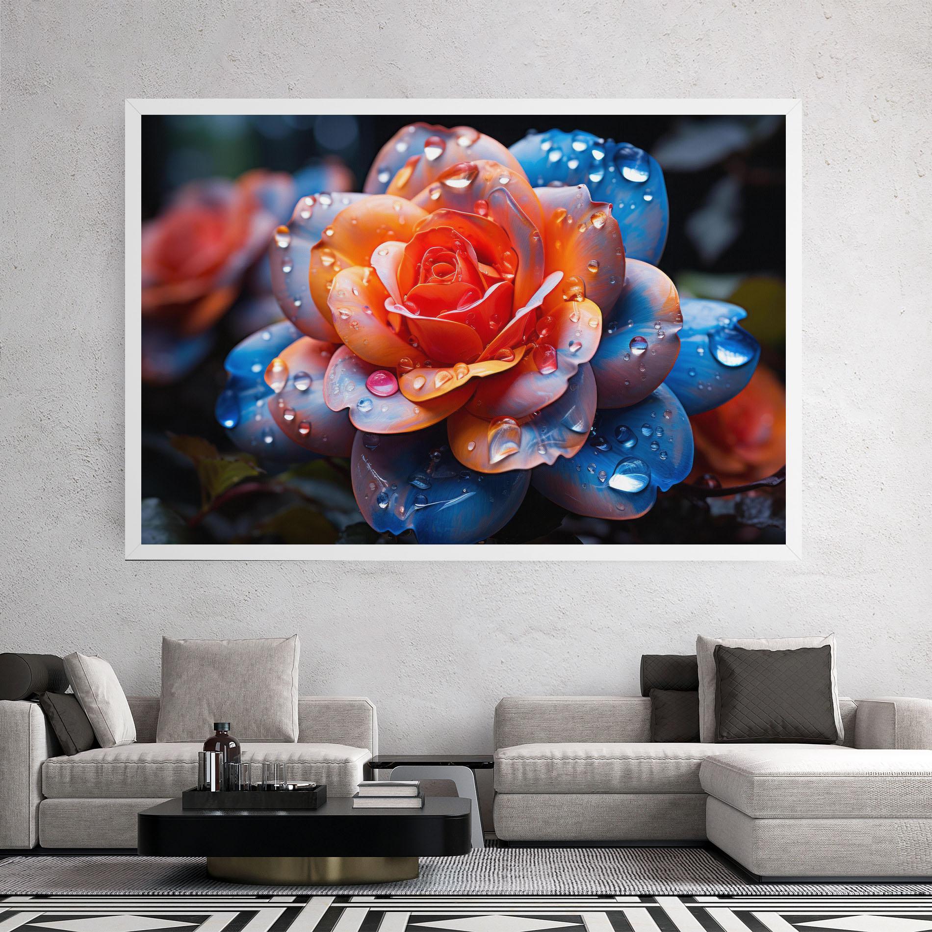 Leinwandbild Orange Blue Rose mockup 2