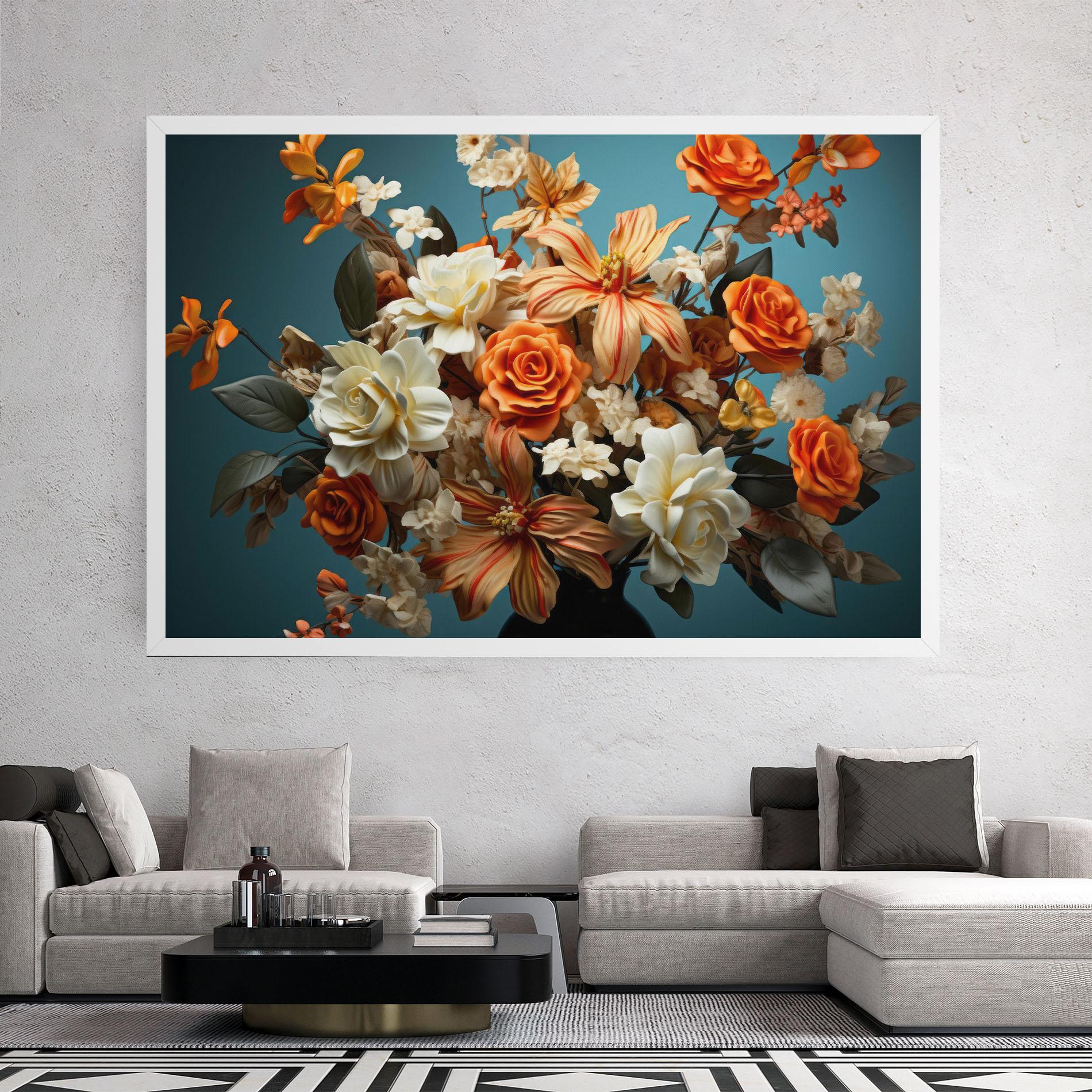 Leinwandbild Orange Cream Rose mockup 2