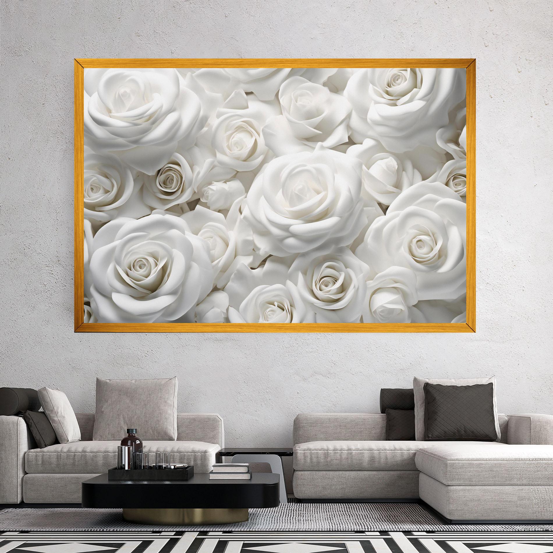 Leinwandbild 3d White Roses mockup 2