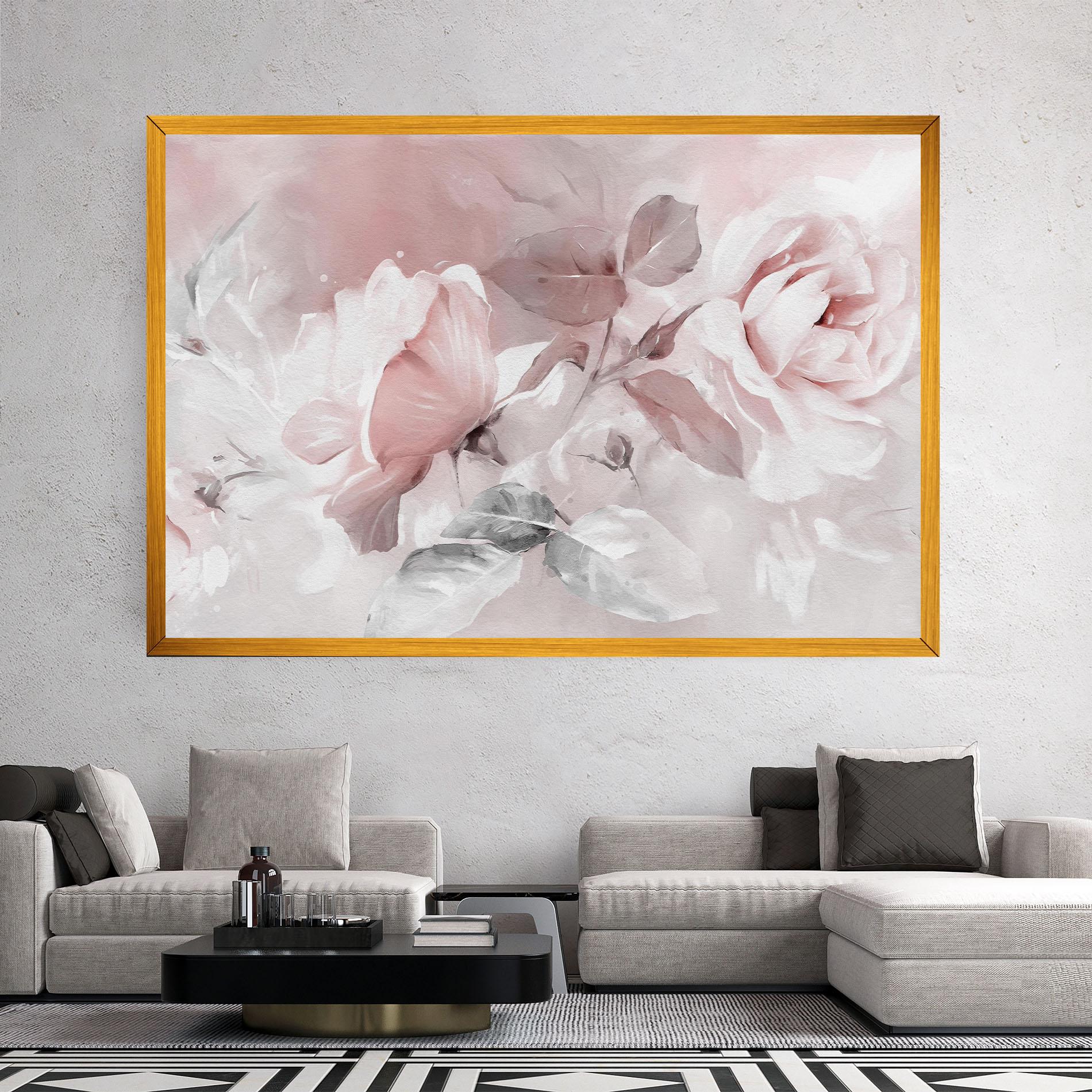 Leinwandbild Abstract Pink Flowers mockup 2