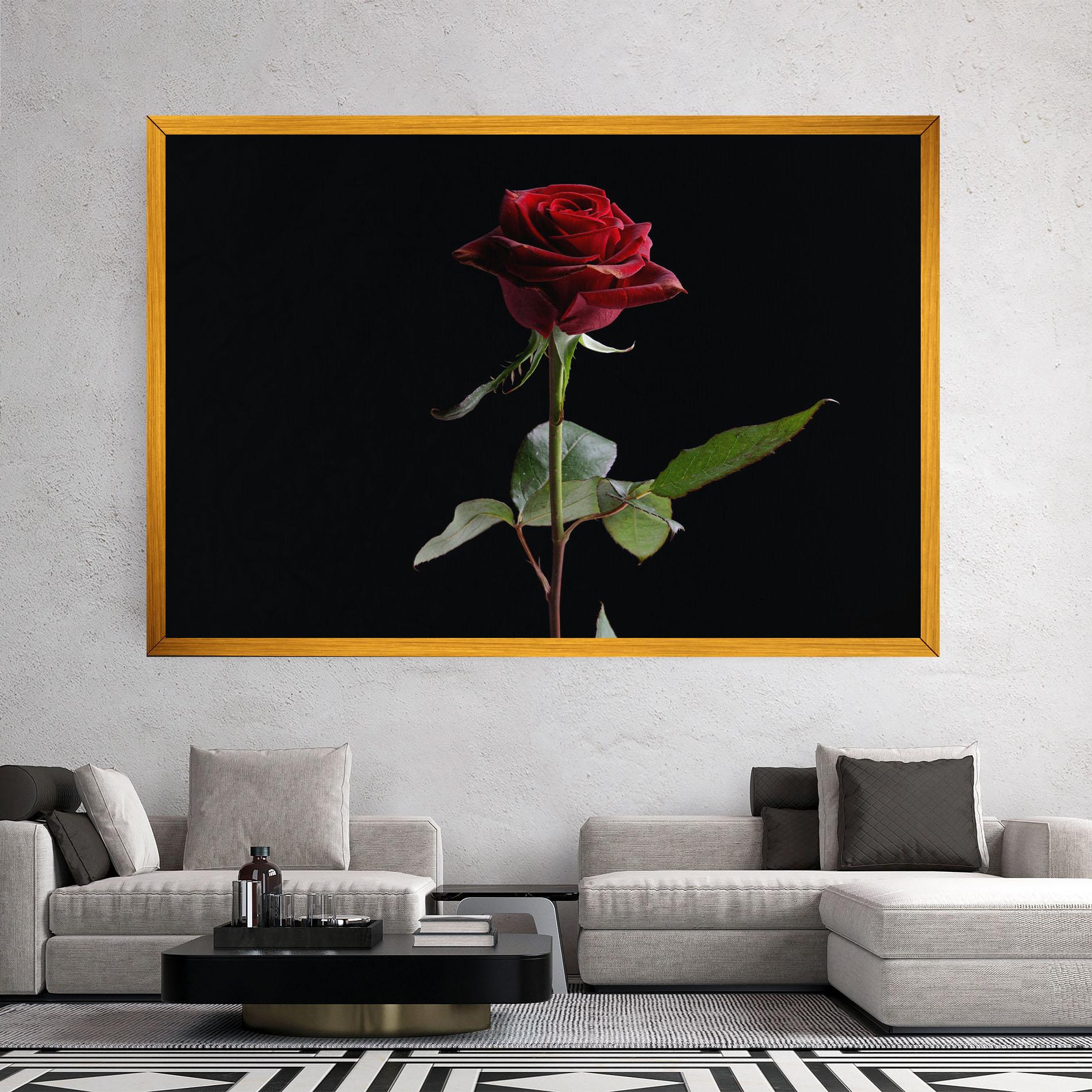 Leinwandbild Beautiful Red Rose mockup 2