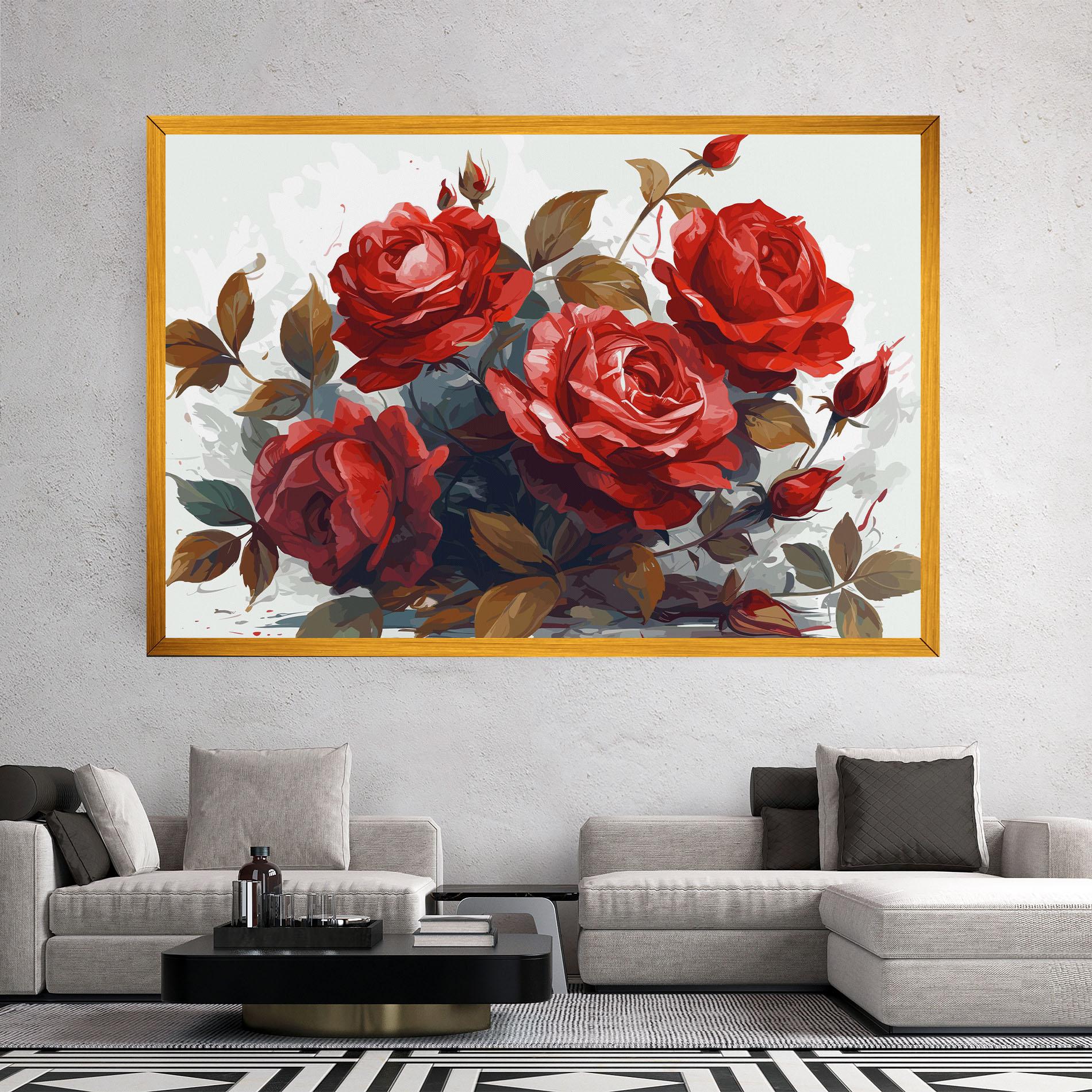 Leinwandbild Beautiful Red Roses mockup 2
