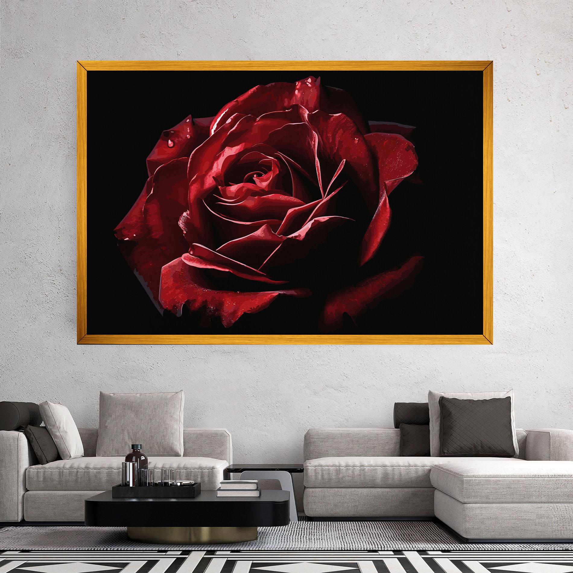 Leinwandbild Big Red Rose mockup 2