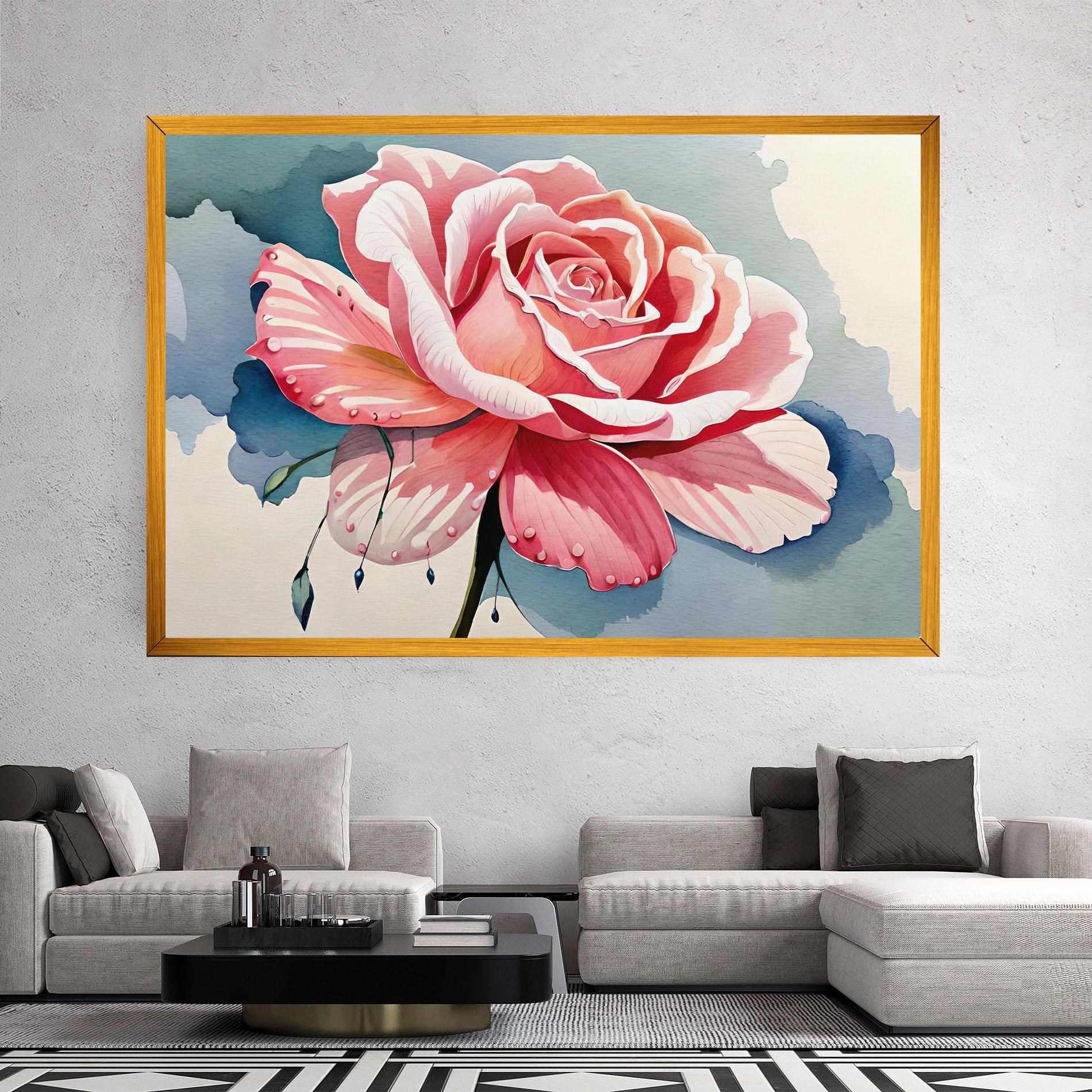 Leinwandbild Bih Pink Rose mockup 2