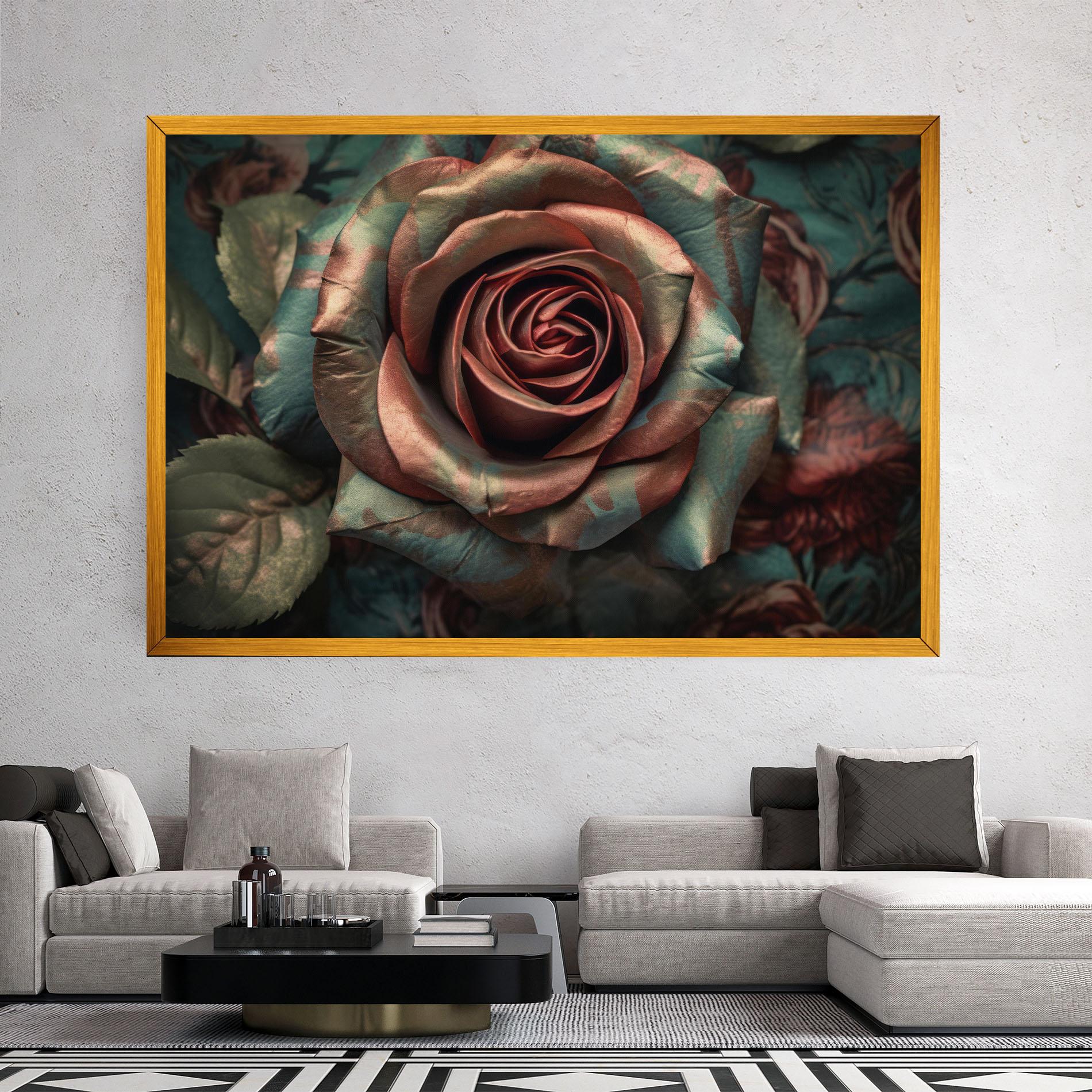 Leinwandbild Exotic Blue Rose mockup 2
