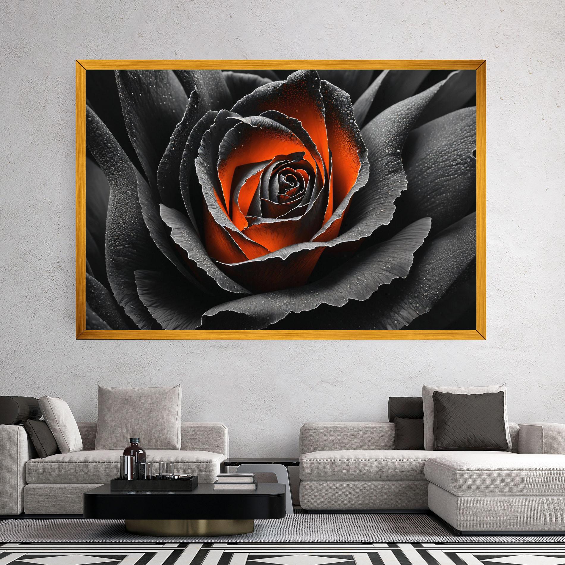 Leinwandbild Grey Orange Rose mockup 2