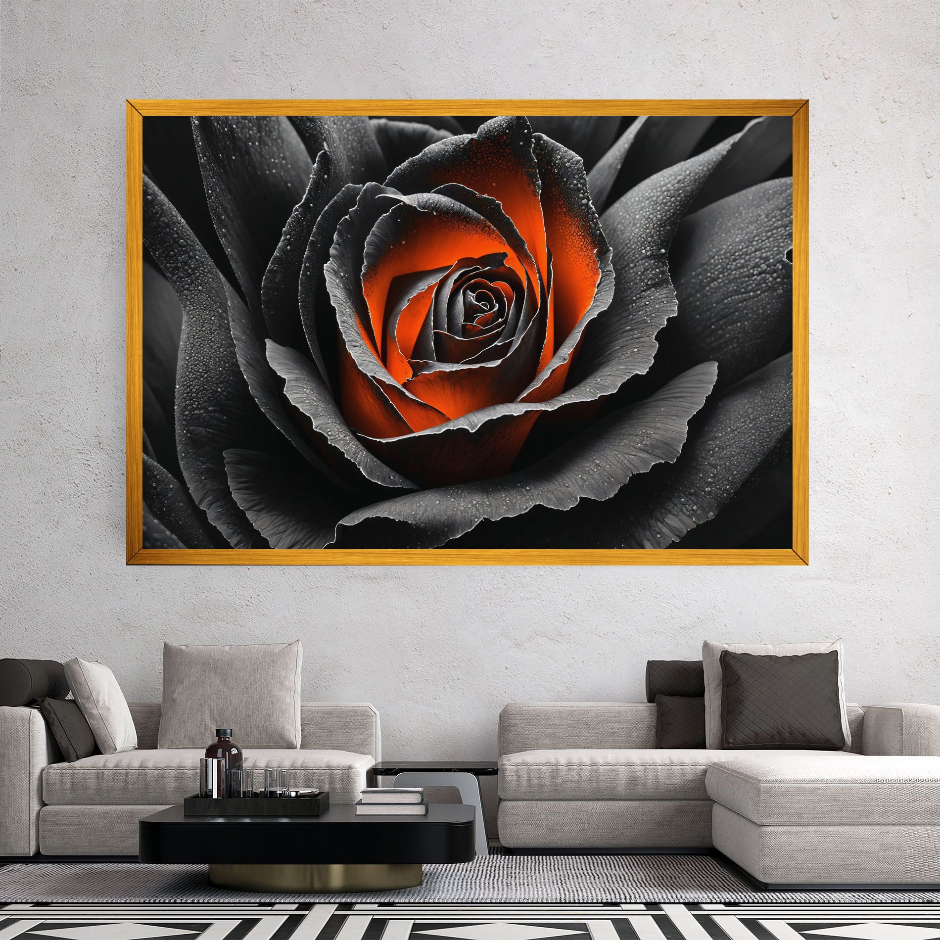 Grey Orange Rose mockup 2
