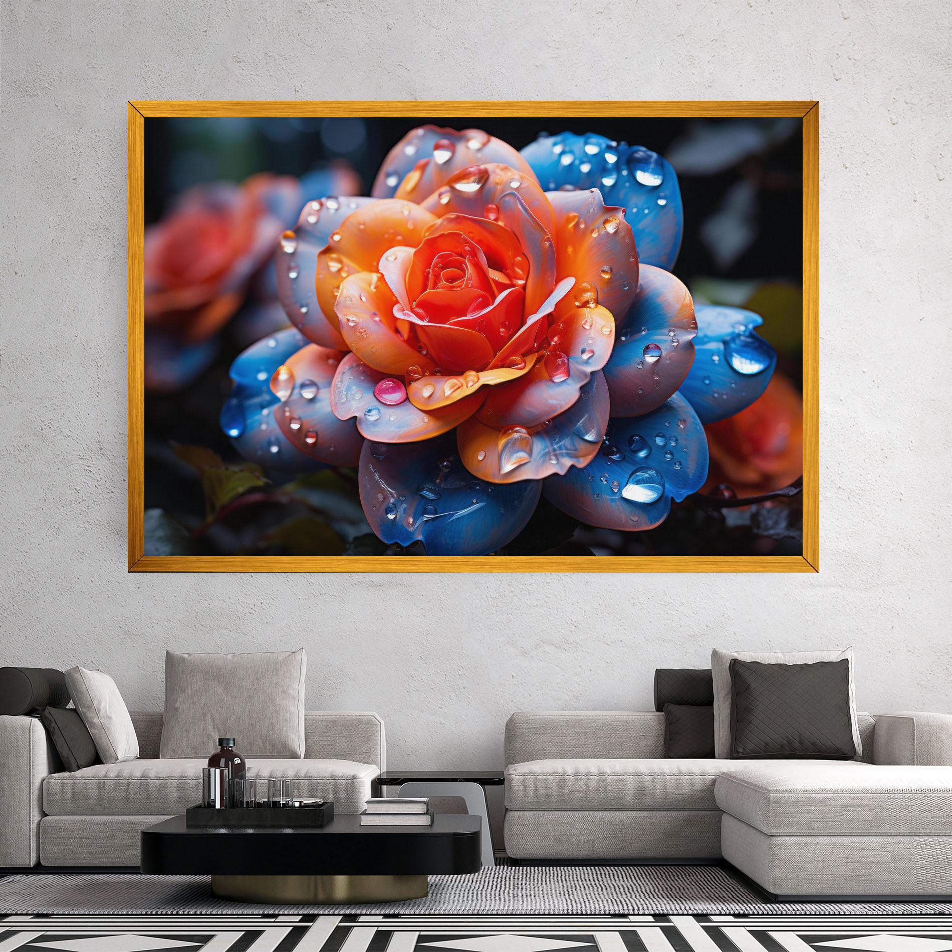 Leinwandbild Orange Blue Rose mockup 2