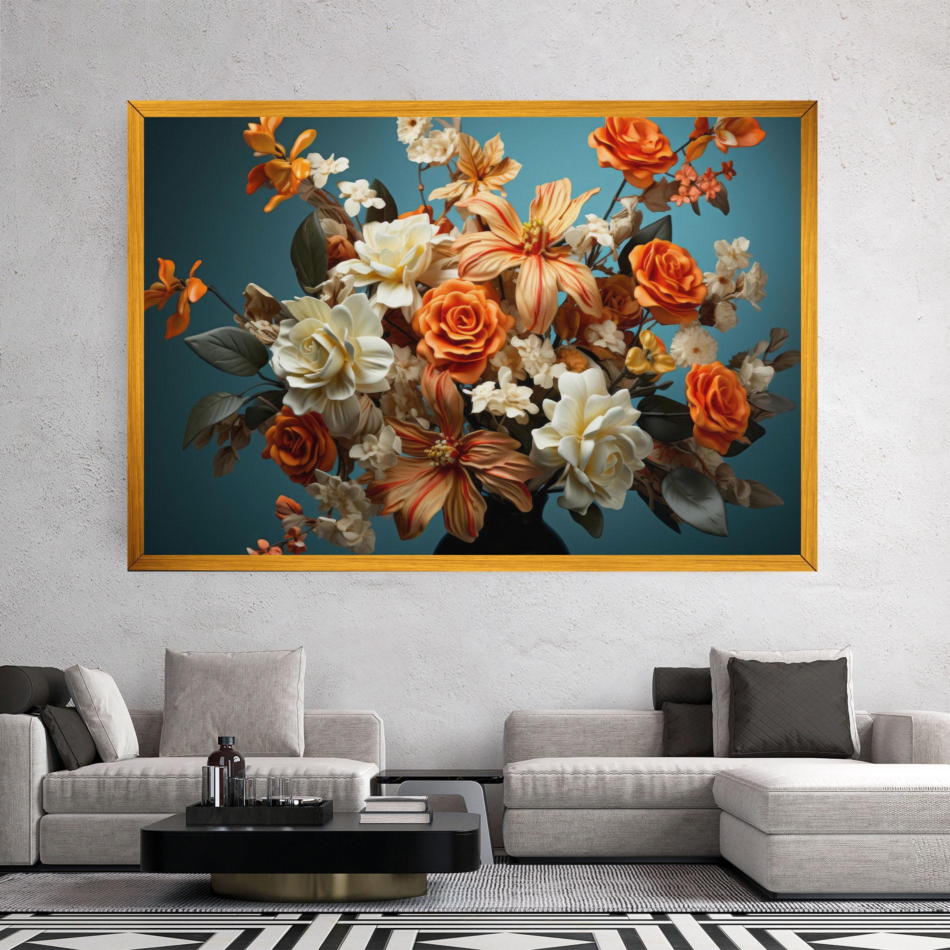 Leinwandbild Orange Cream Rose mockup 2
