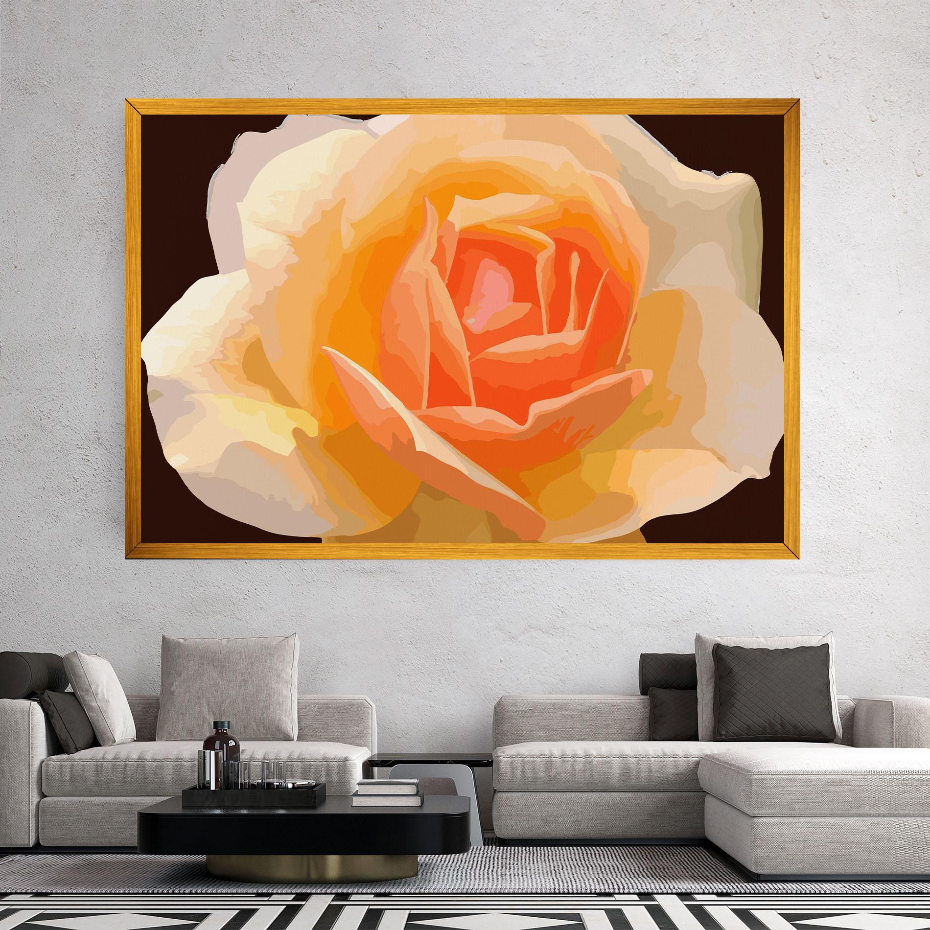 Leinwandbild Orange Rose Ioana mockup 2