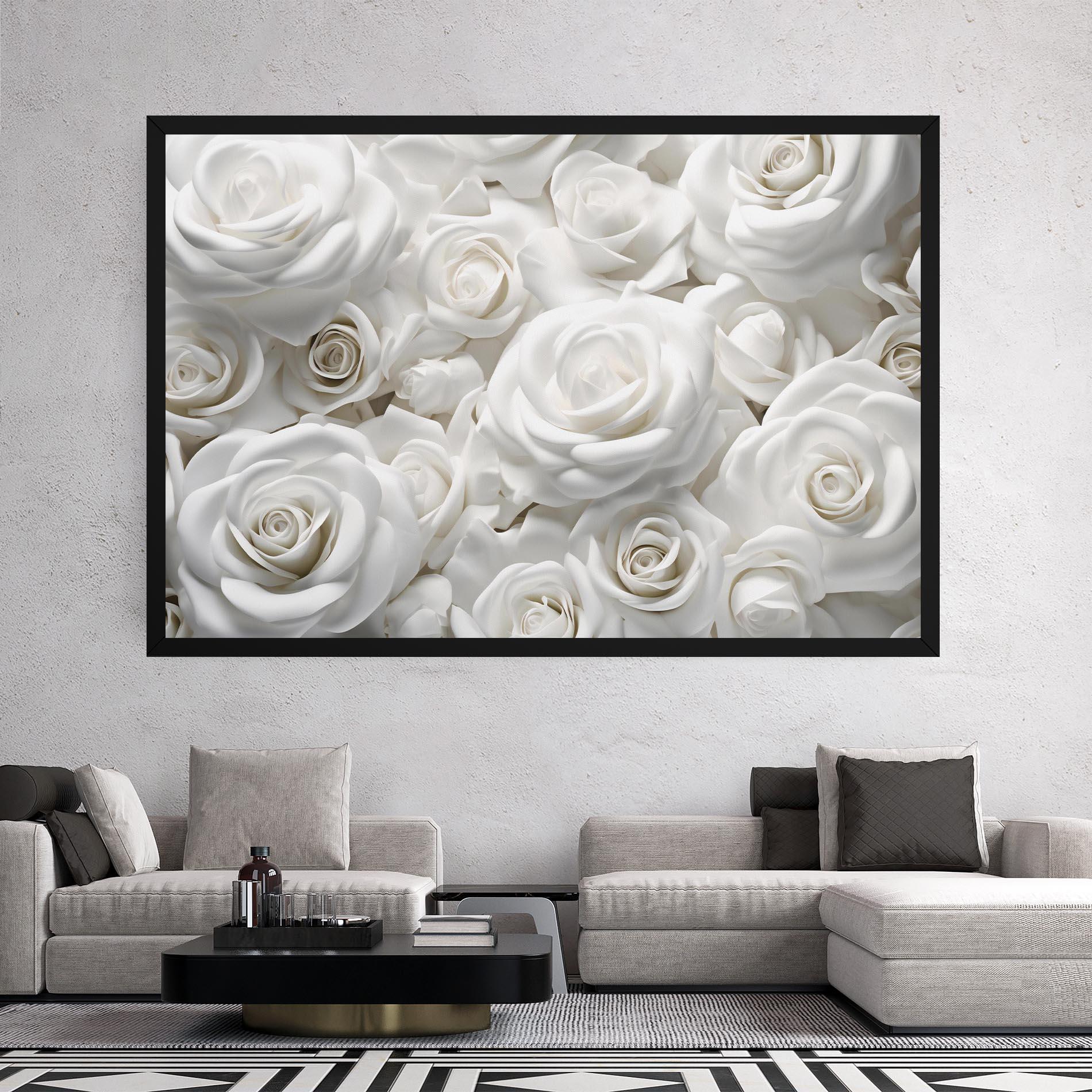 Leinwandbild 3d White Roses mockup 2