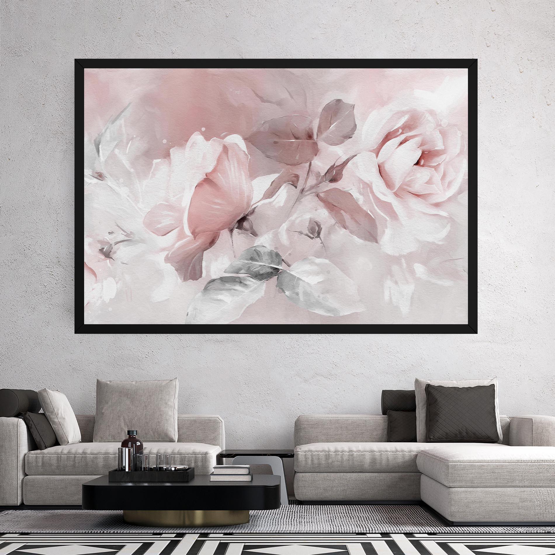 Leinwandbild Abstract Pink Flowers mockup 2