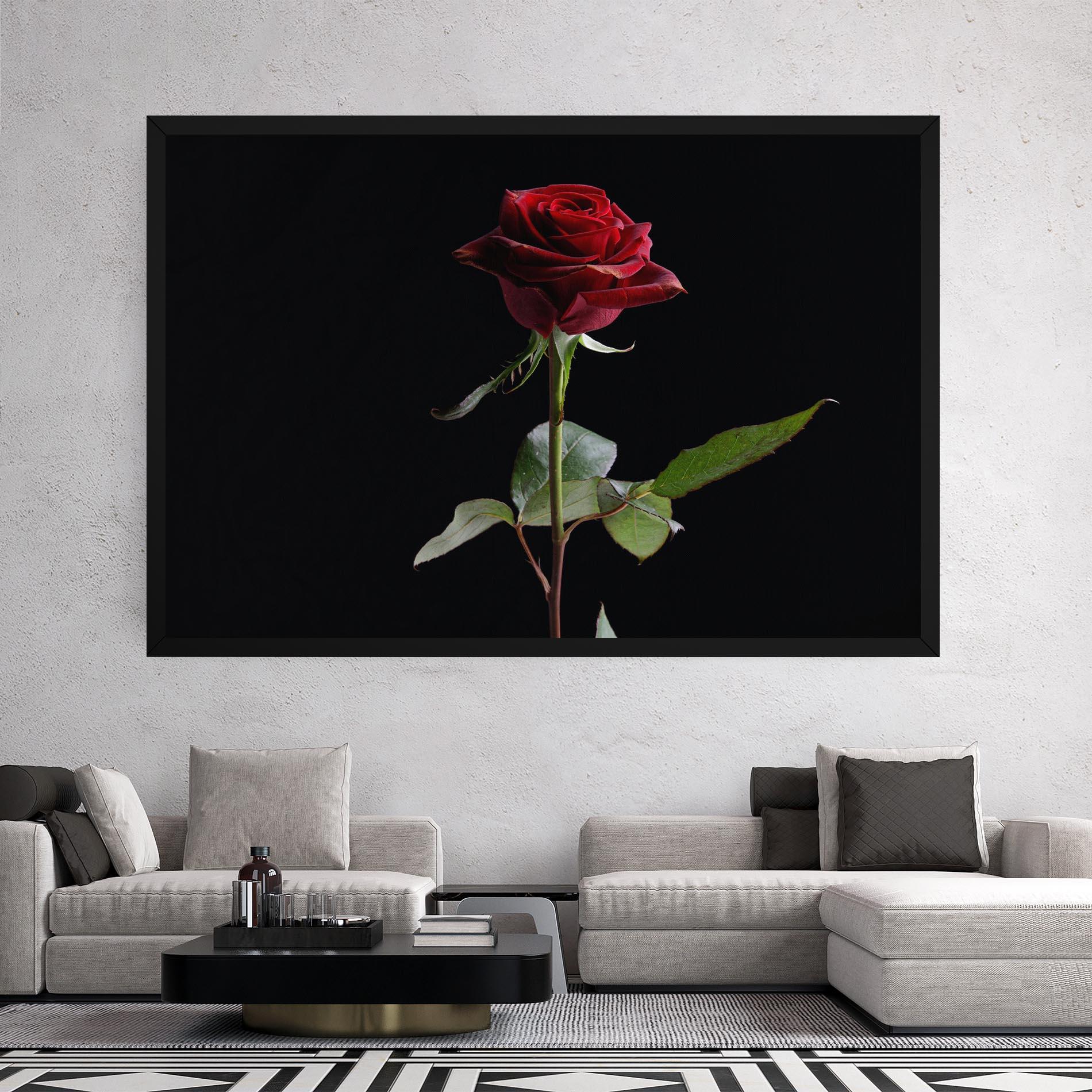 Leinwandbild Beautiful Red Rose mockup 2