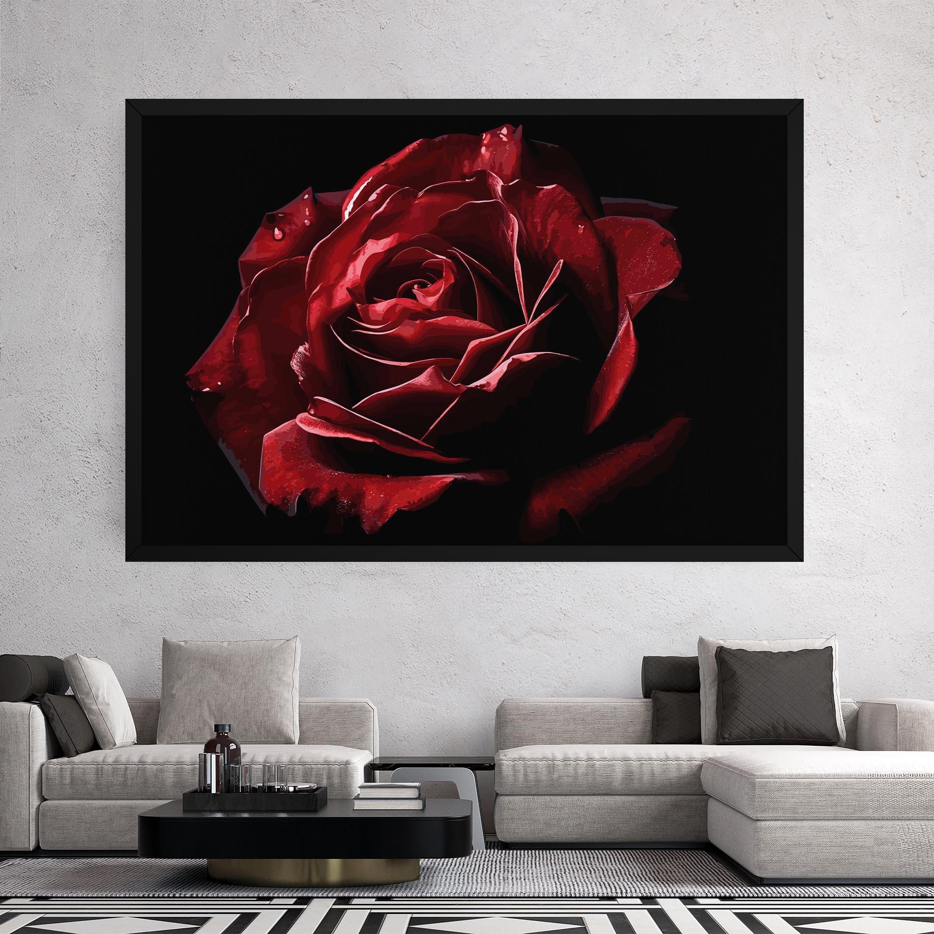 Leinwandbild Big Red Rose mockup 2