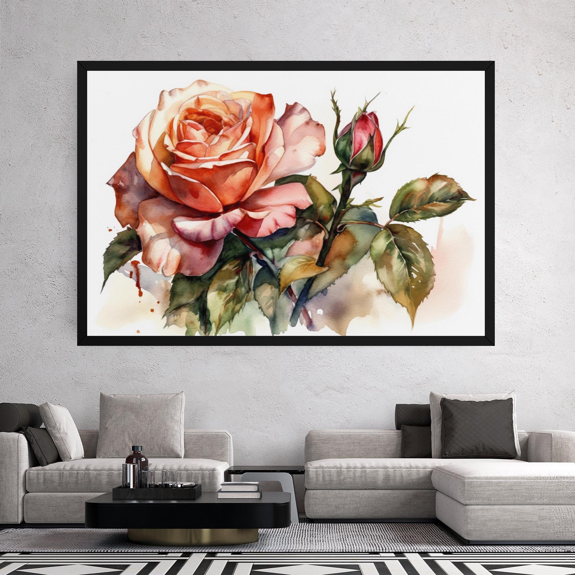 Leinwandbild Big Rose Painted mockup 2
