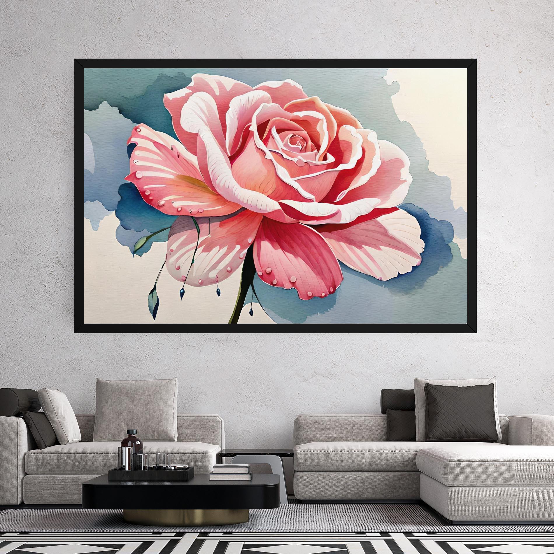 Leinwandbild Bih Pink Rose mockup 2