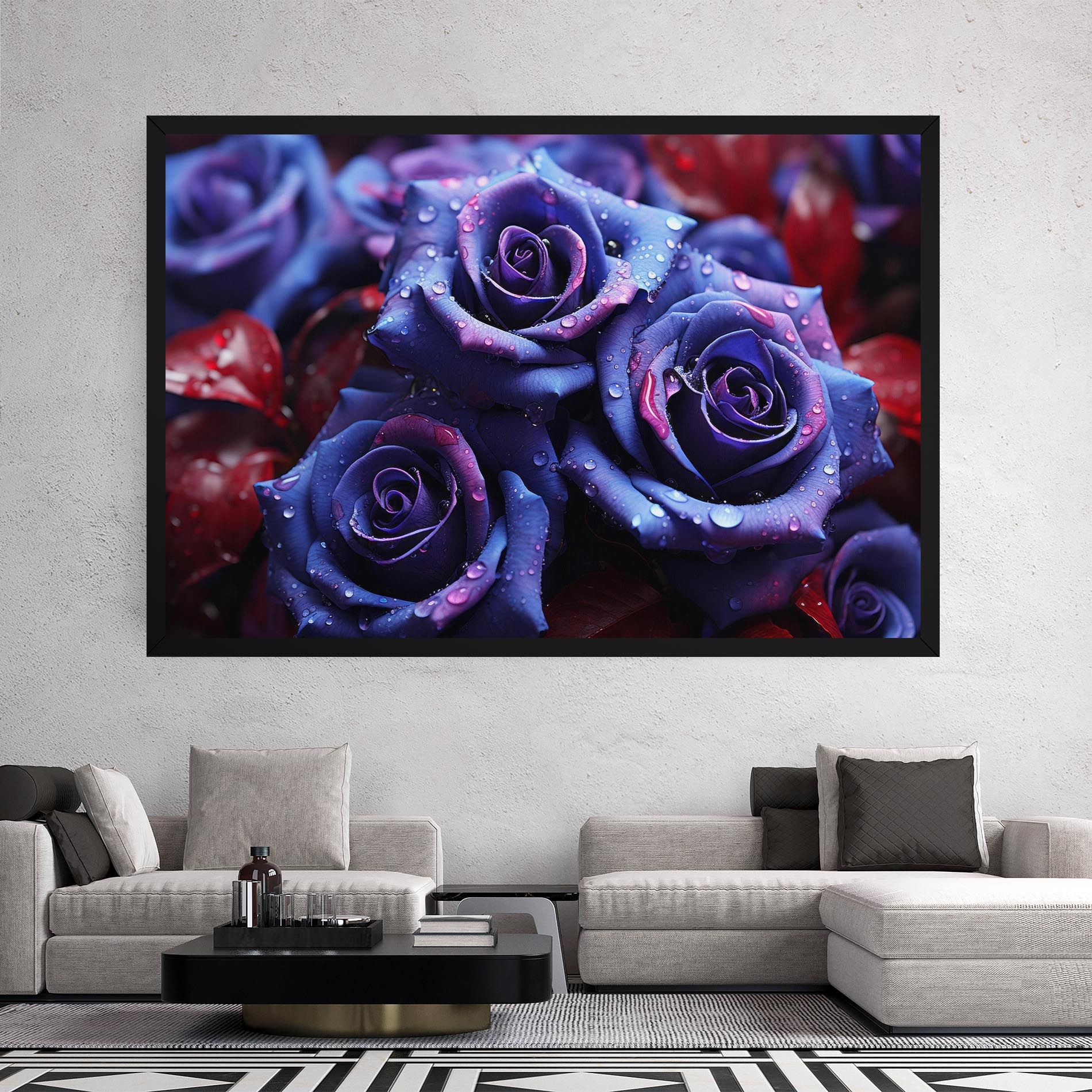 Blue Purple Rose mockup 2