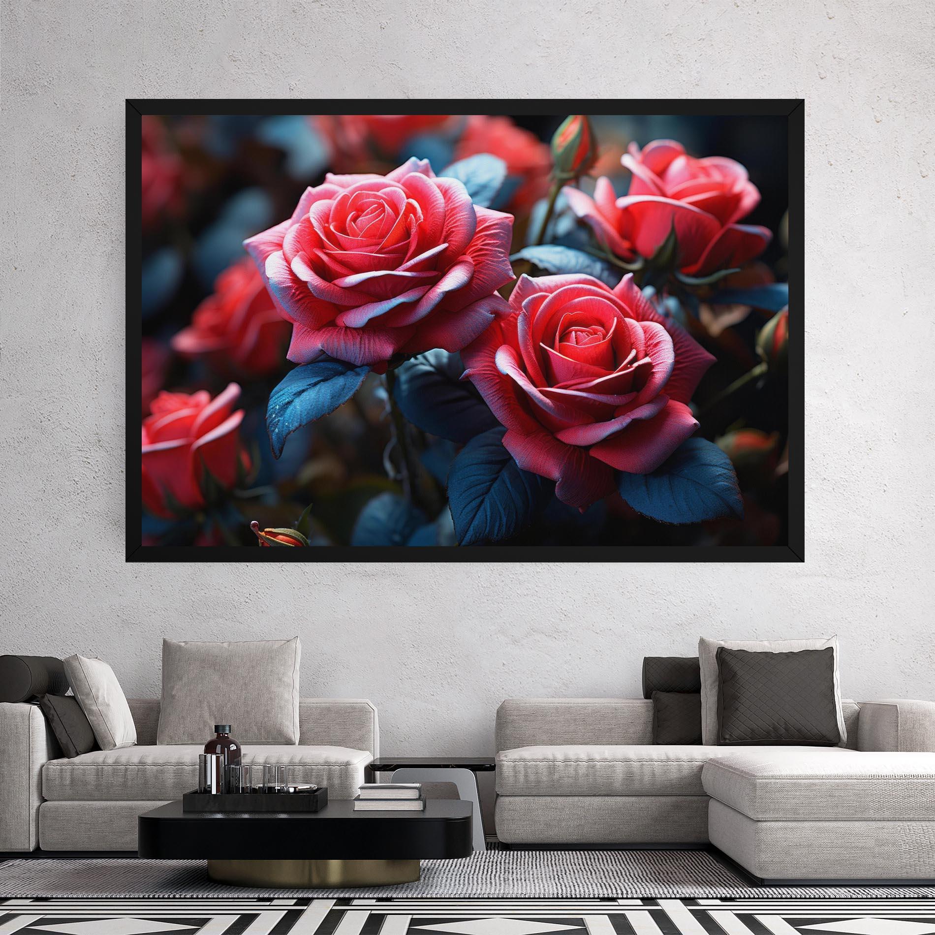 Leinwandbild Dark Pink Rose mockup 2