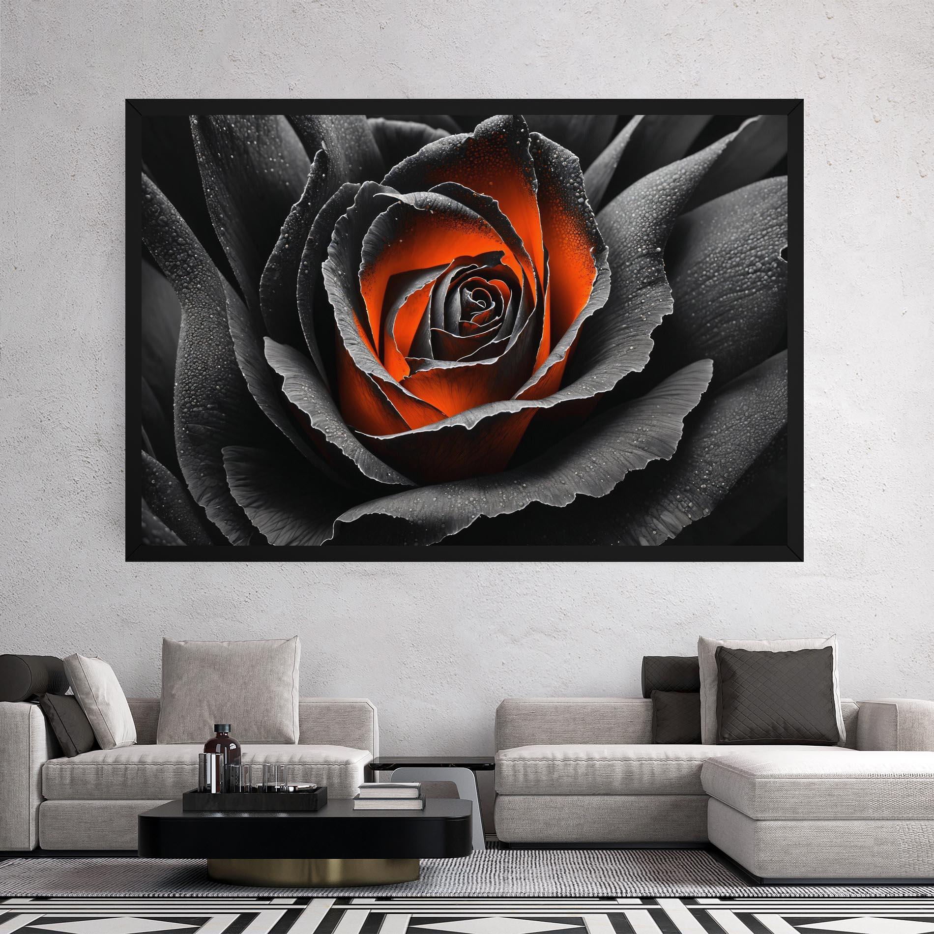 Leinwandbild Grey Orange Rose mockup 2
