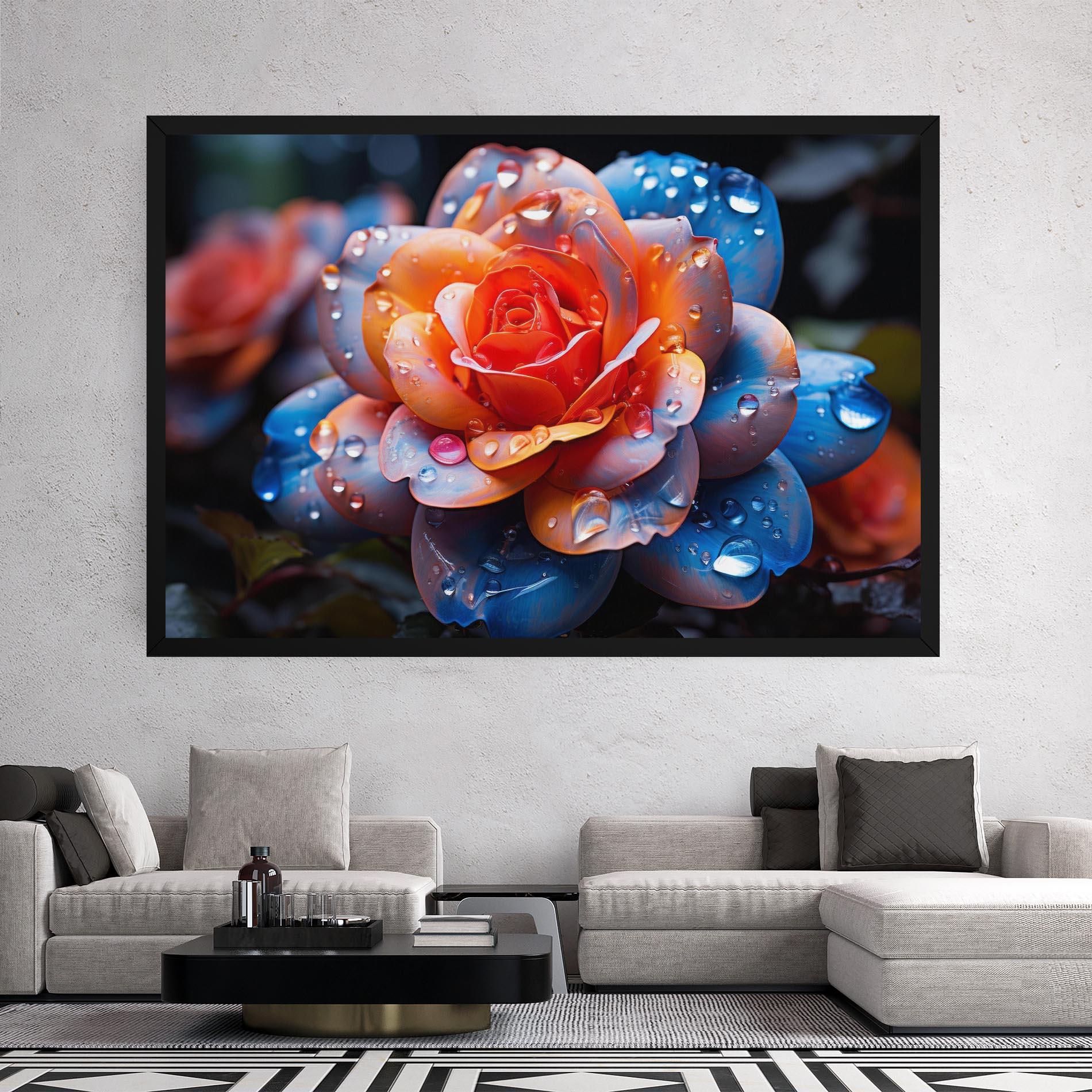 Leinwandbild Orange Blue Rose mockup 2