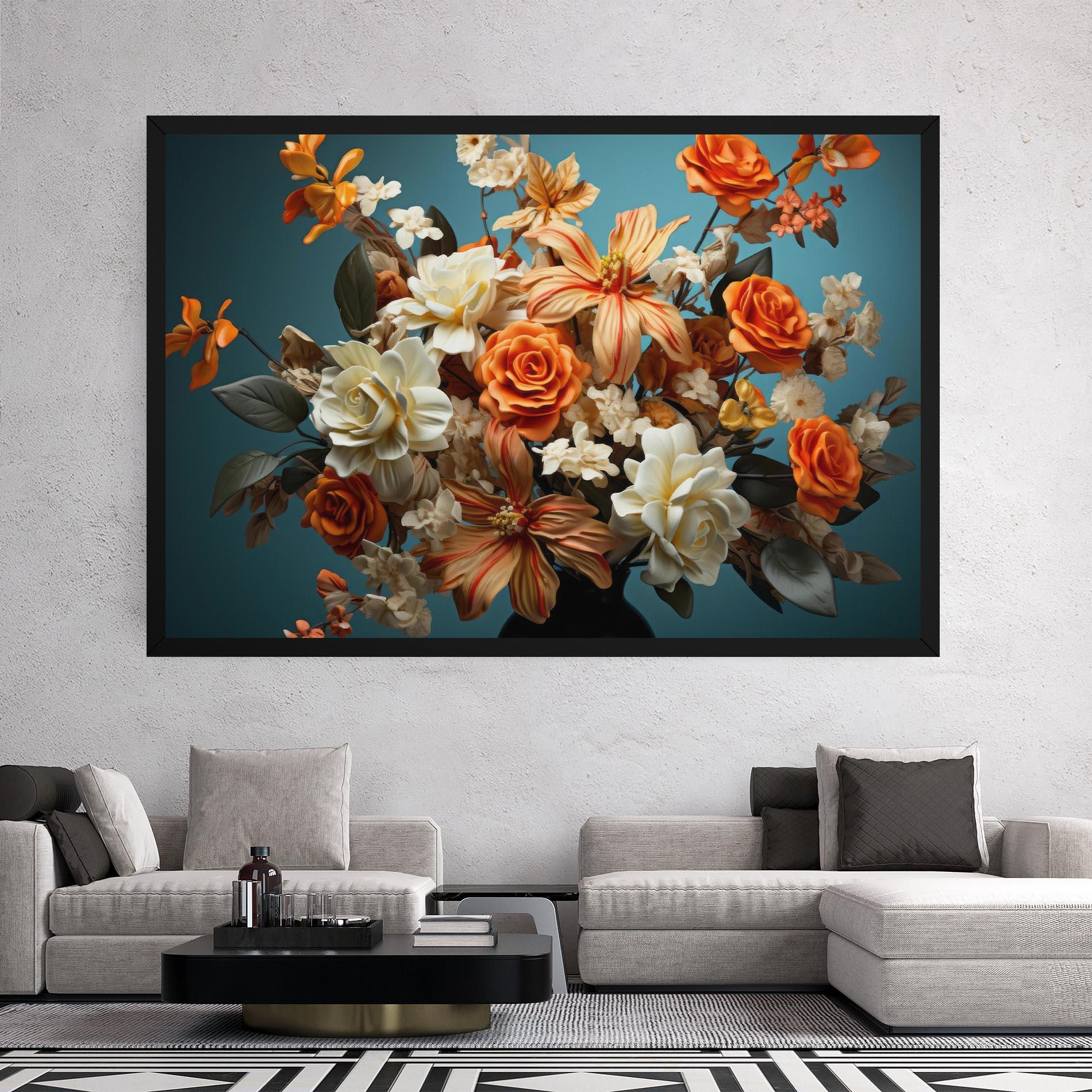 Leinwandbild Orange Cream Rose mockup 2