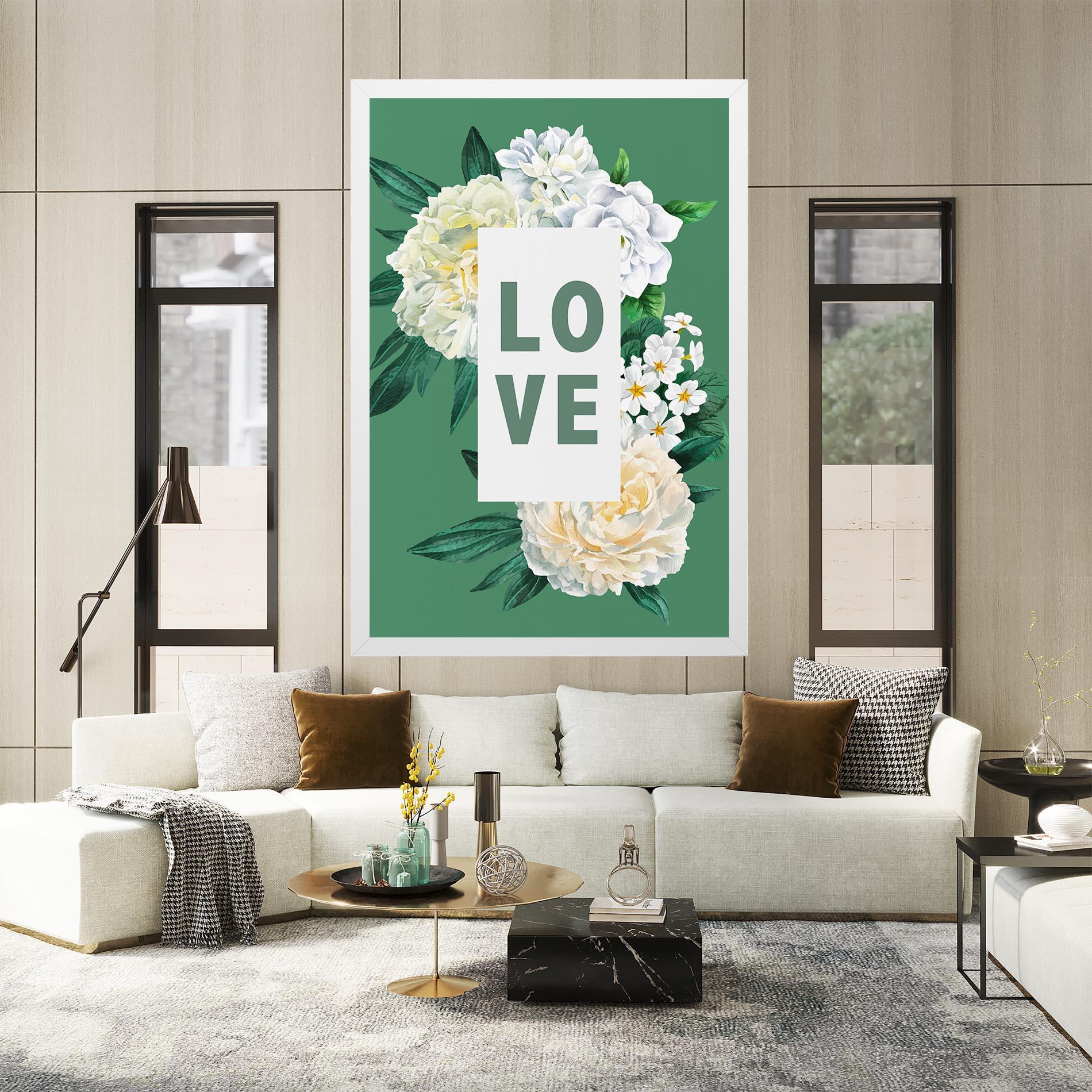 Leinwandbild Love Green Rose mockup 2