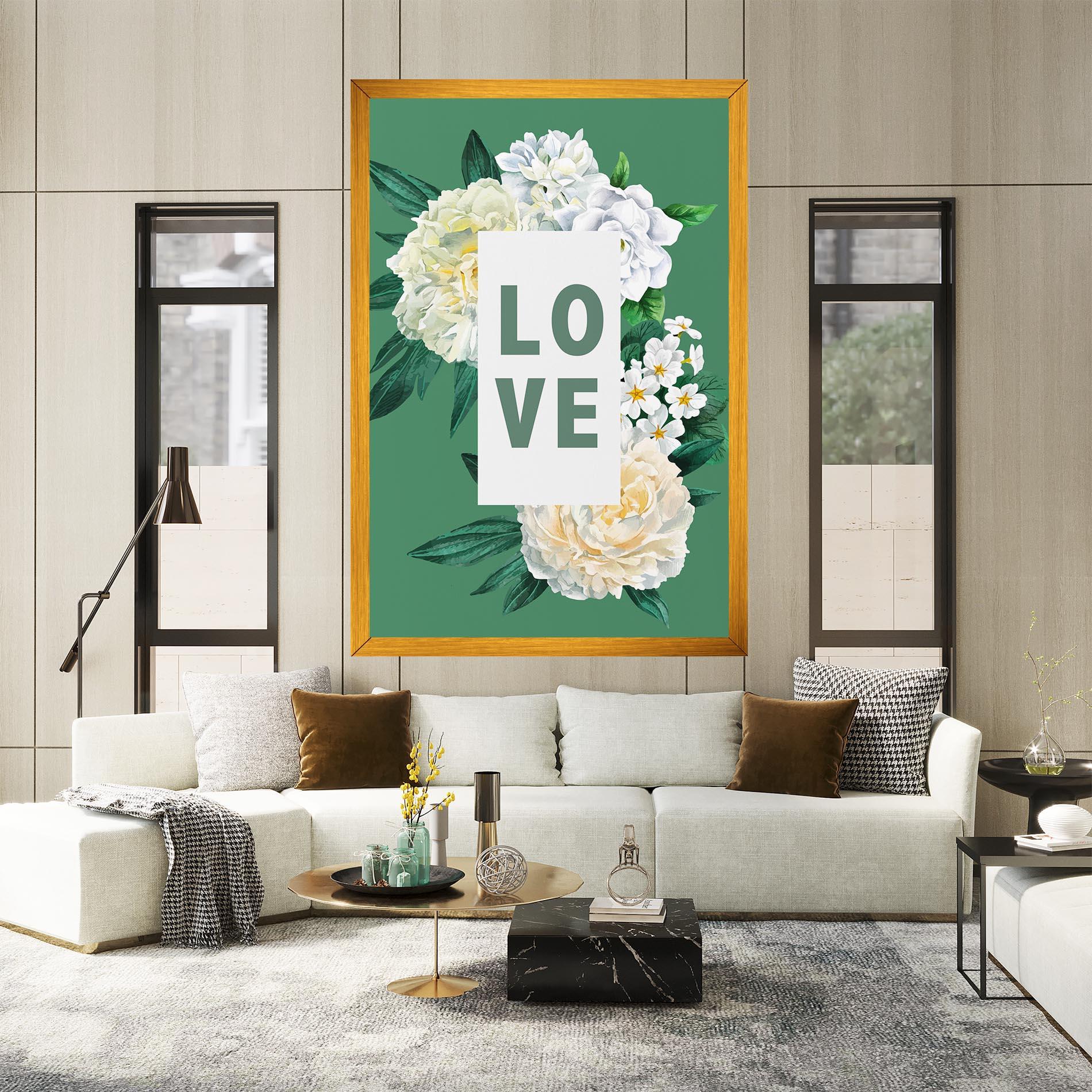 Leinwandbild Love Green Rose mockup 2
