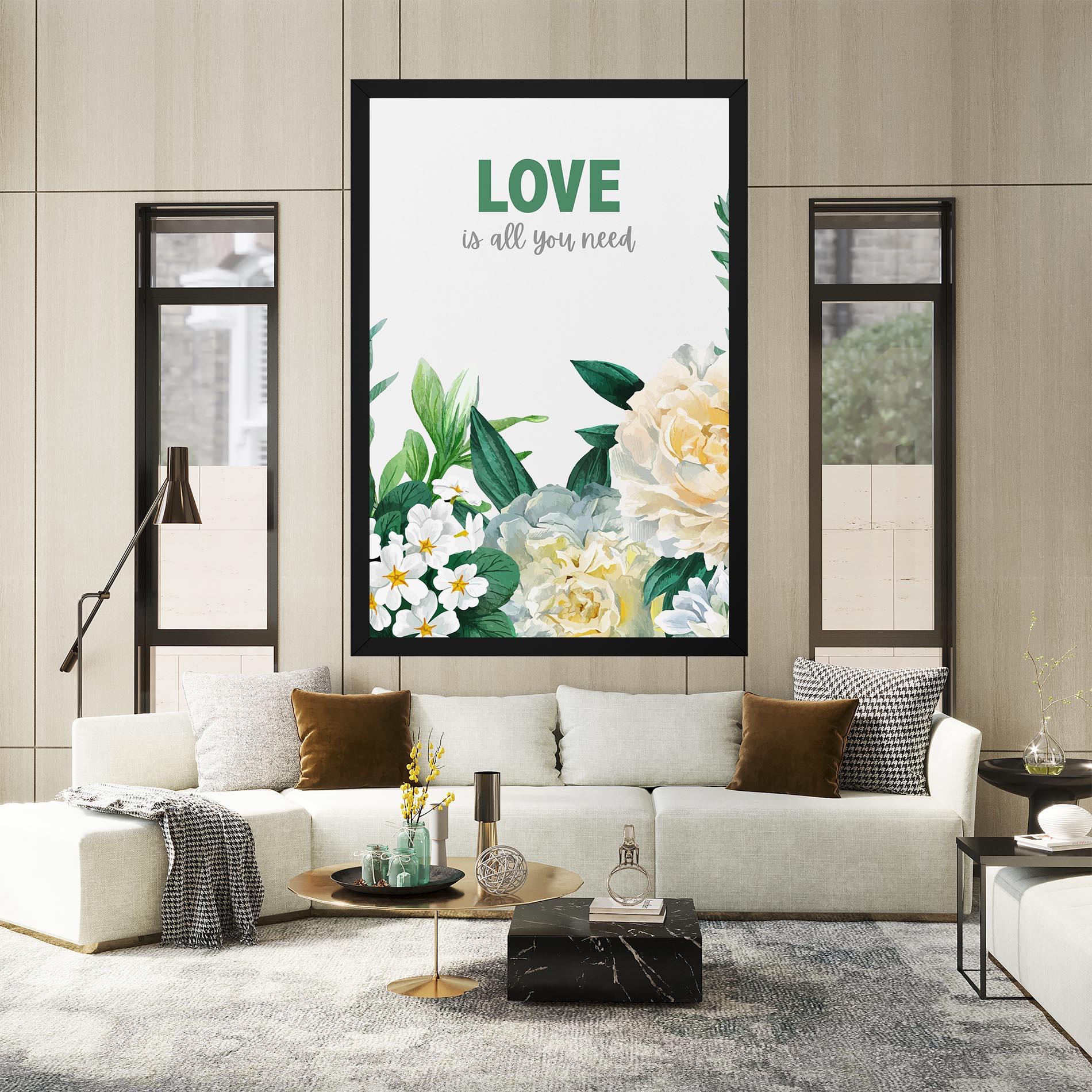 Leinwandbild Green Rose Love mockup 2