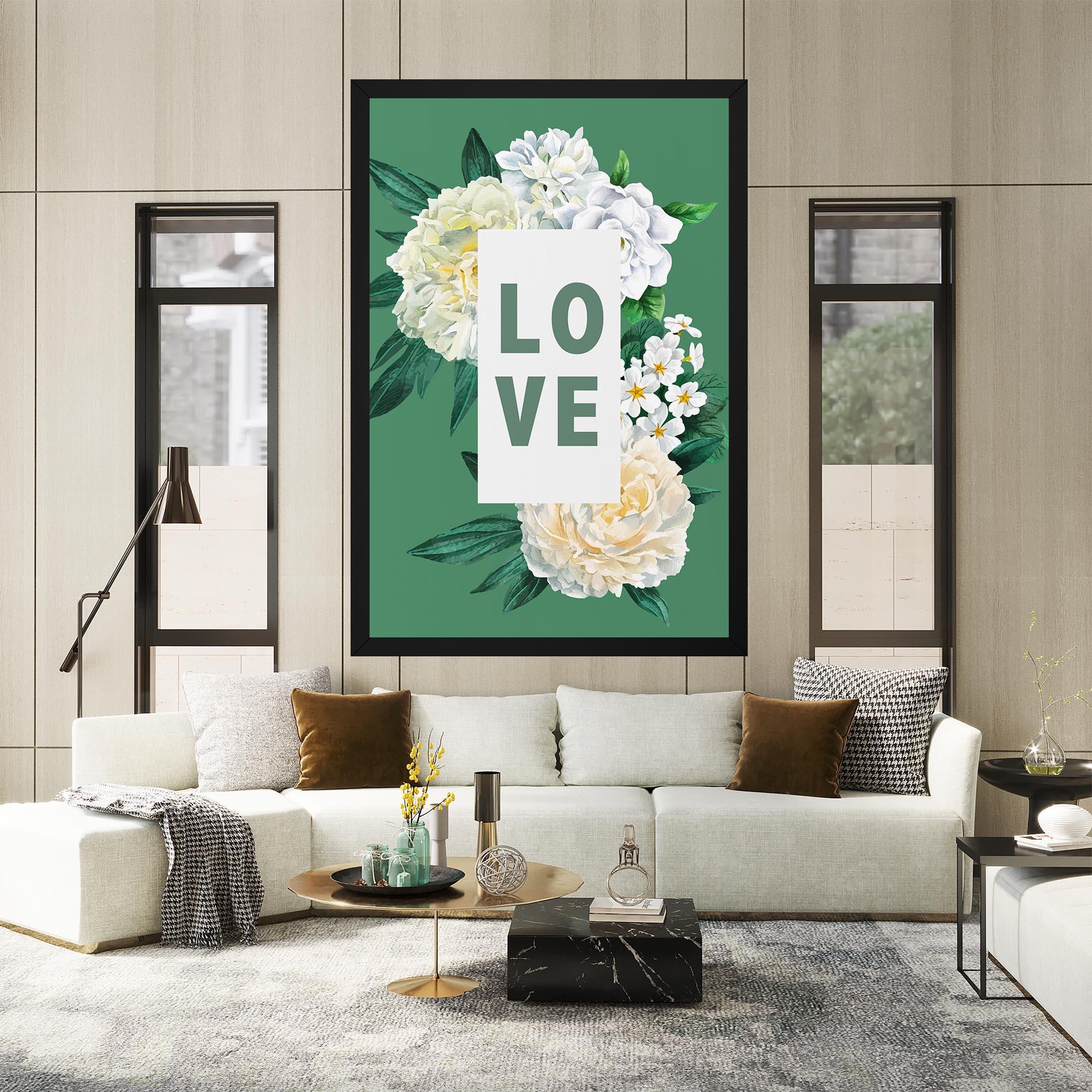 Leinwandbild Love Green Rose mockup 2