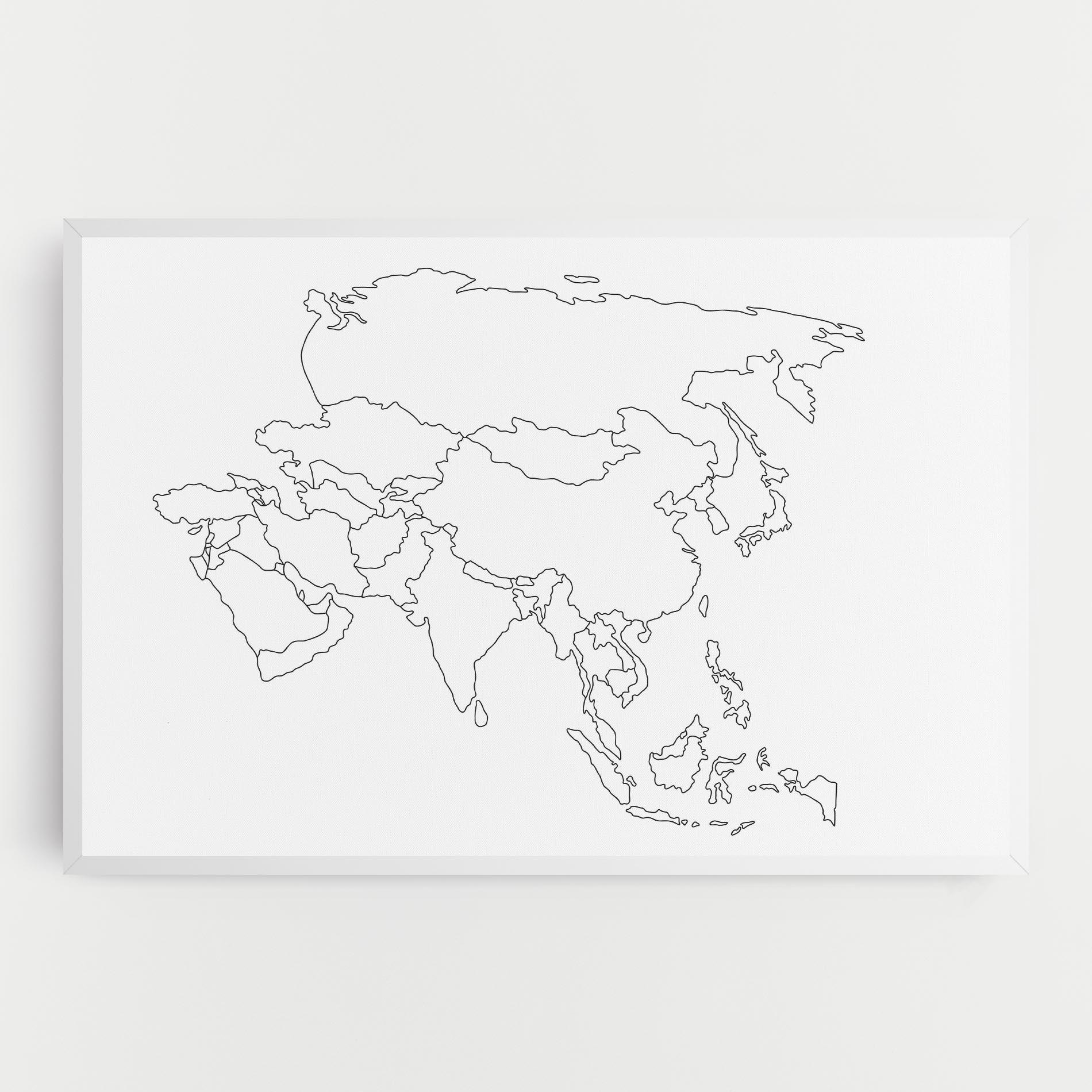 Leinwandbild Asia Map Line mockup 0