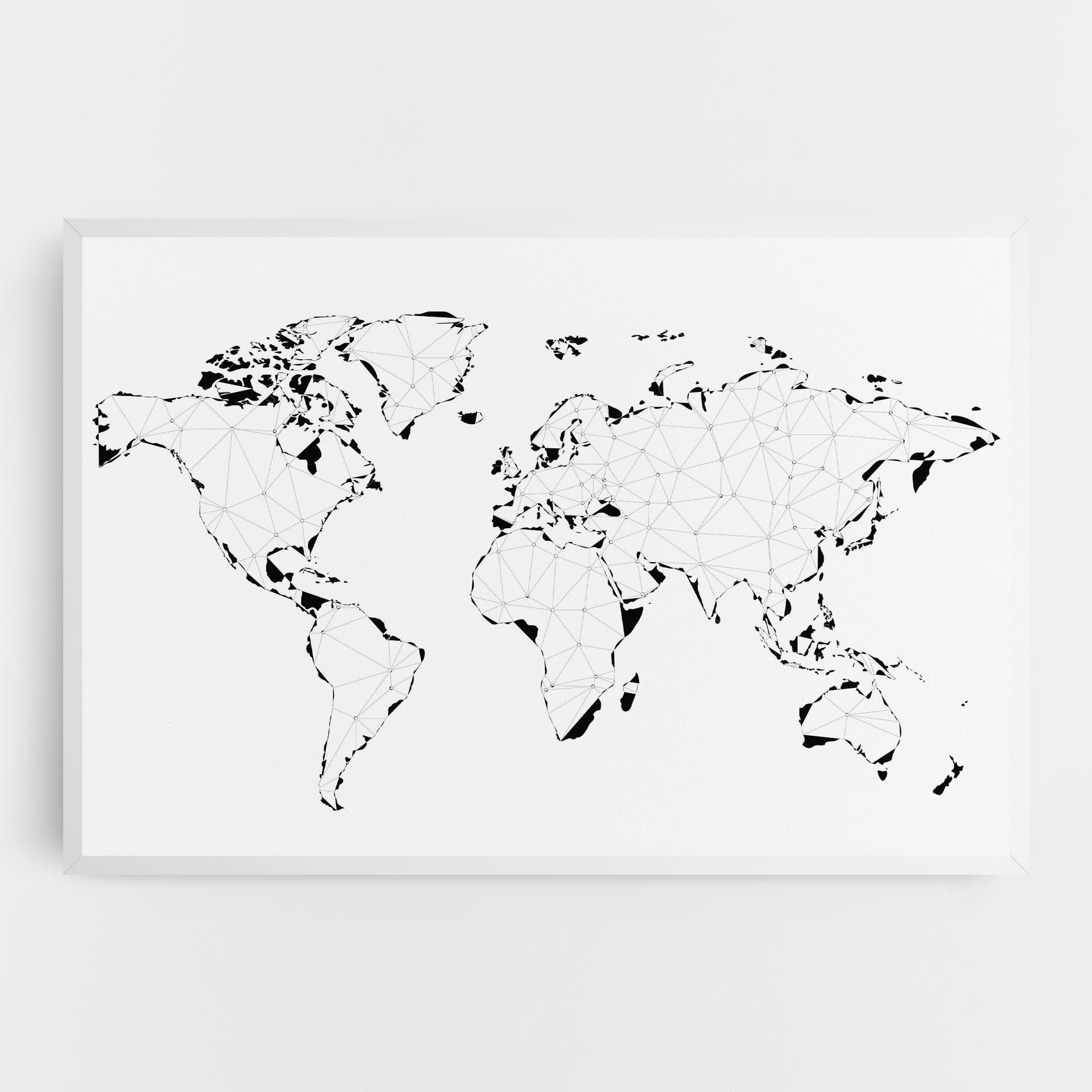 Leinwandbild Black Line Map mockup 0