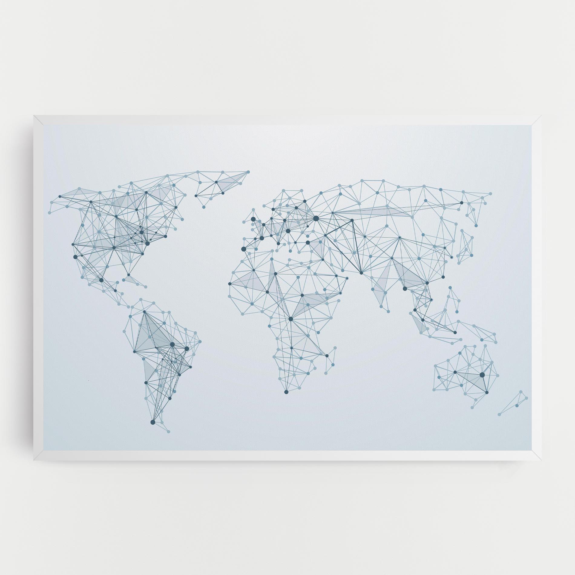 Leinwandbild Blue Line Map mockup 0