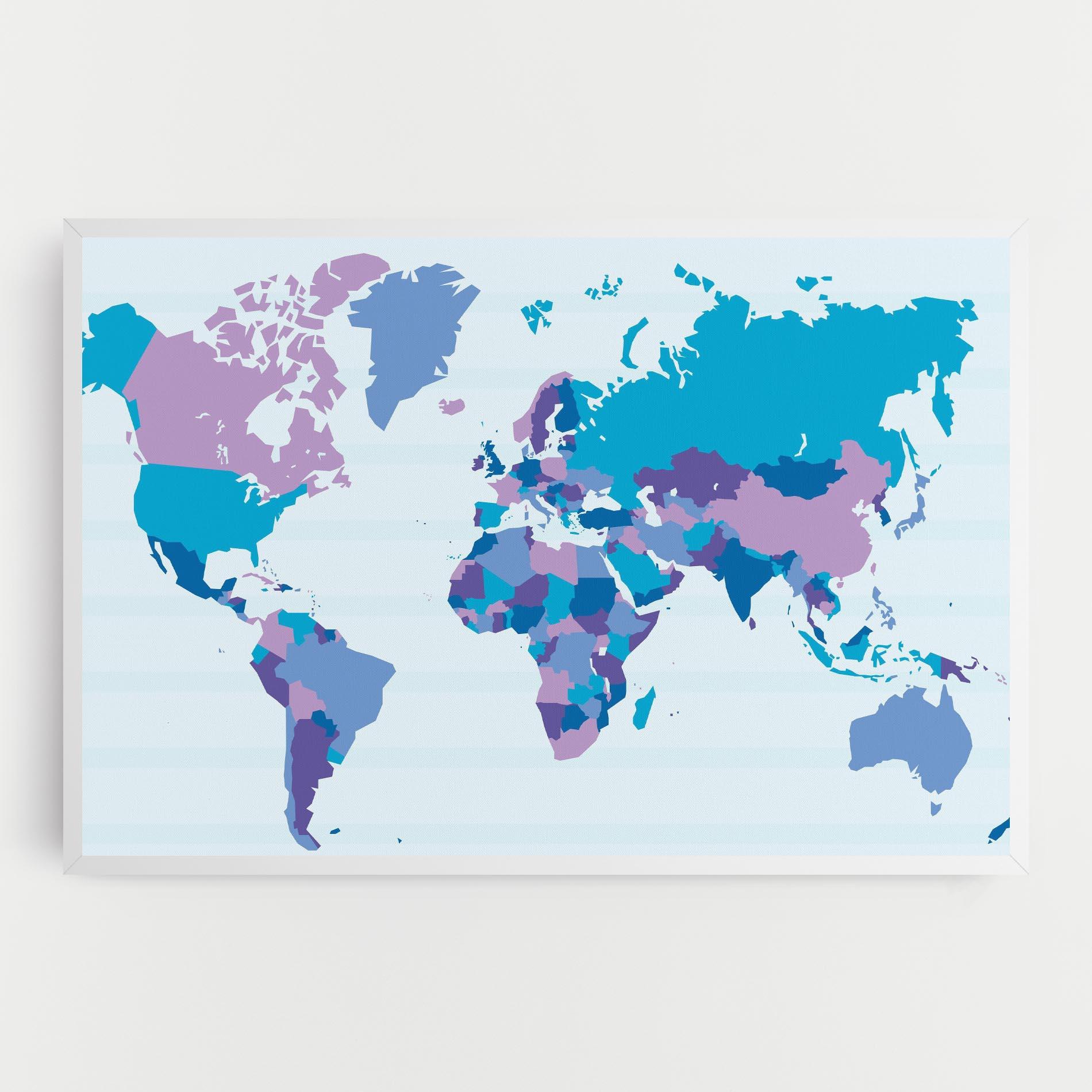 Leinwandbild Blue Purple Map mockup 0