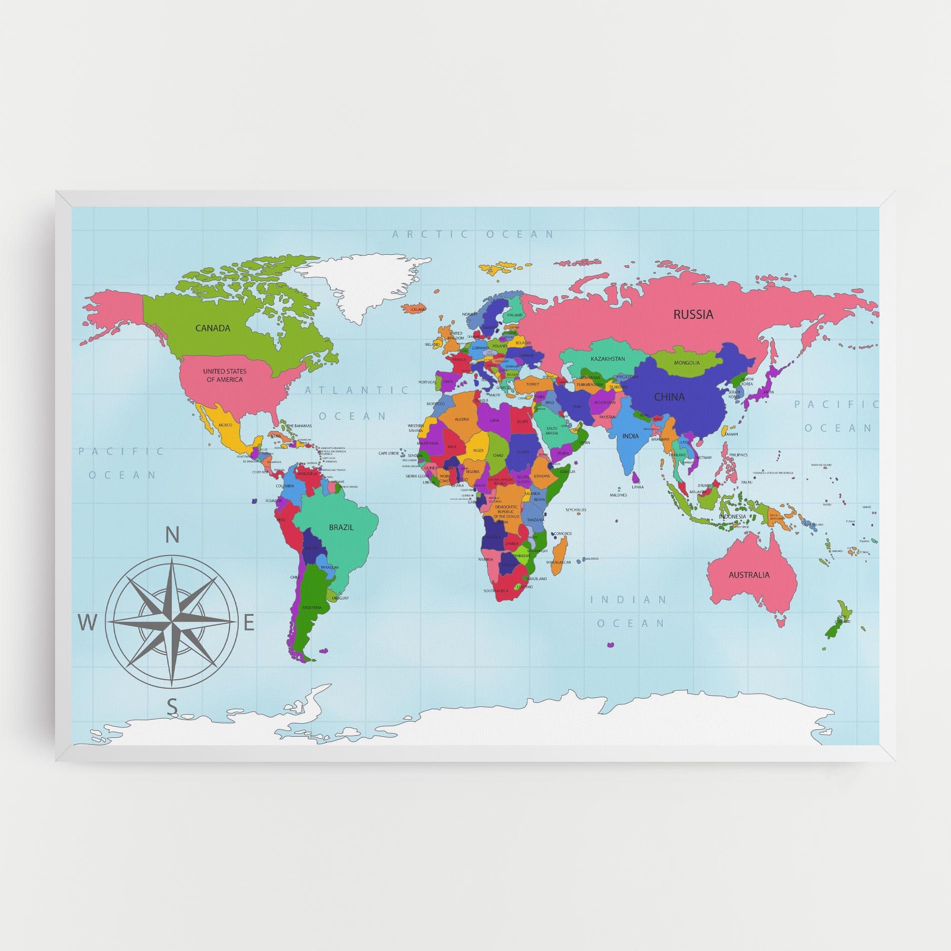 Leinwandbild Colorful Continents mockup 0