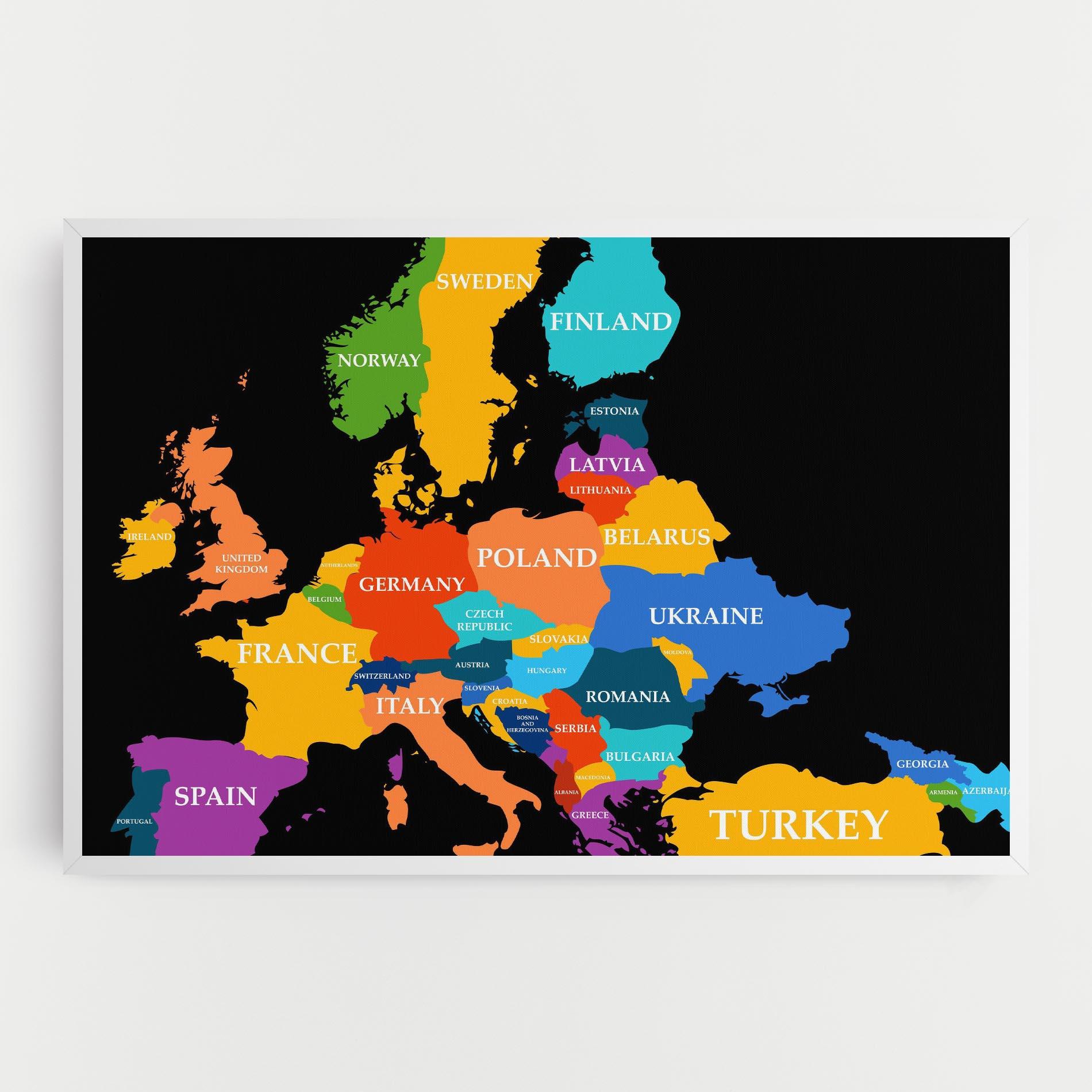 Leinwandbild Europe Map Art mockup 0