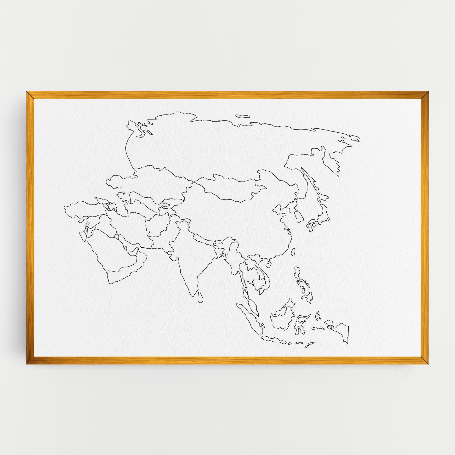 Leinwandbild Asia Map Line mockup 0