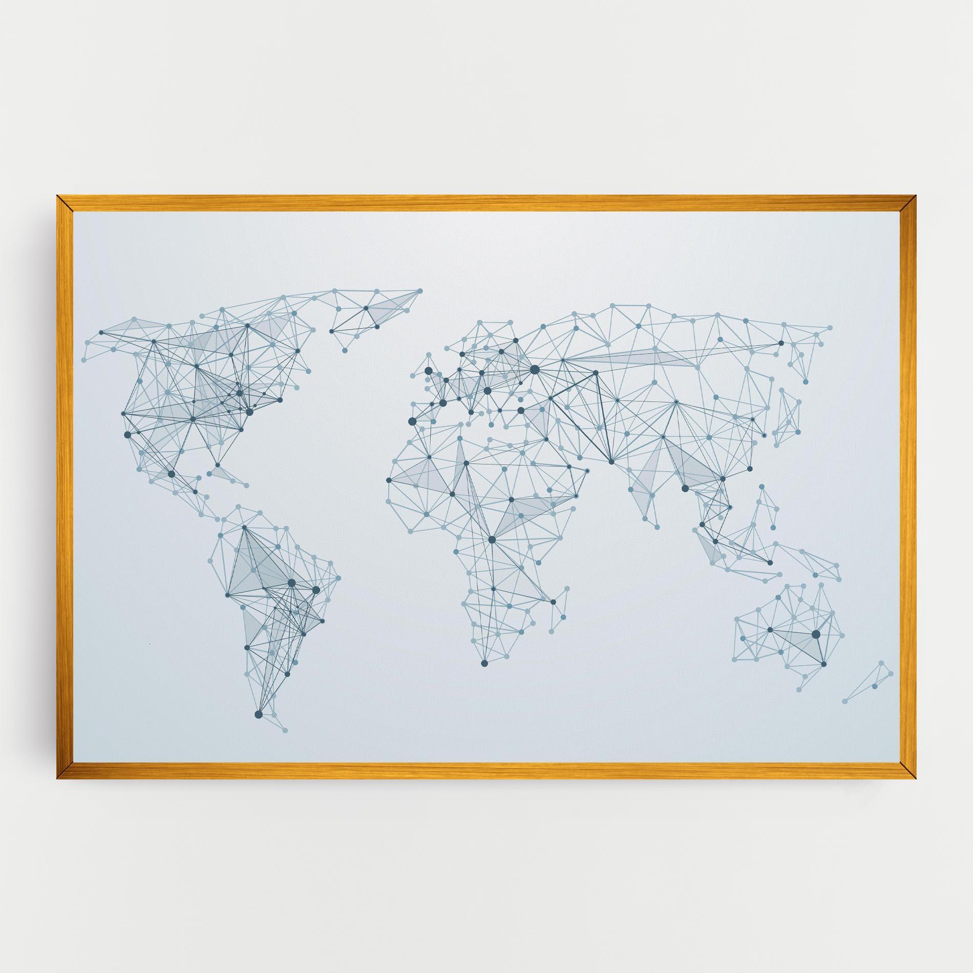 Leinwandbild Blue Line Map mockup 0