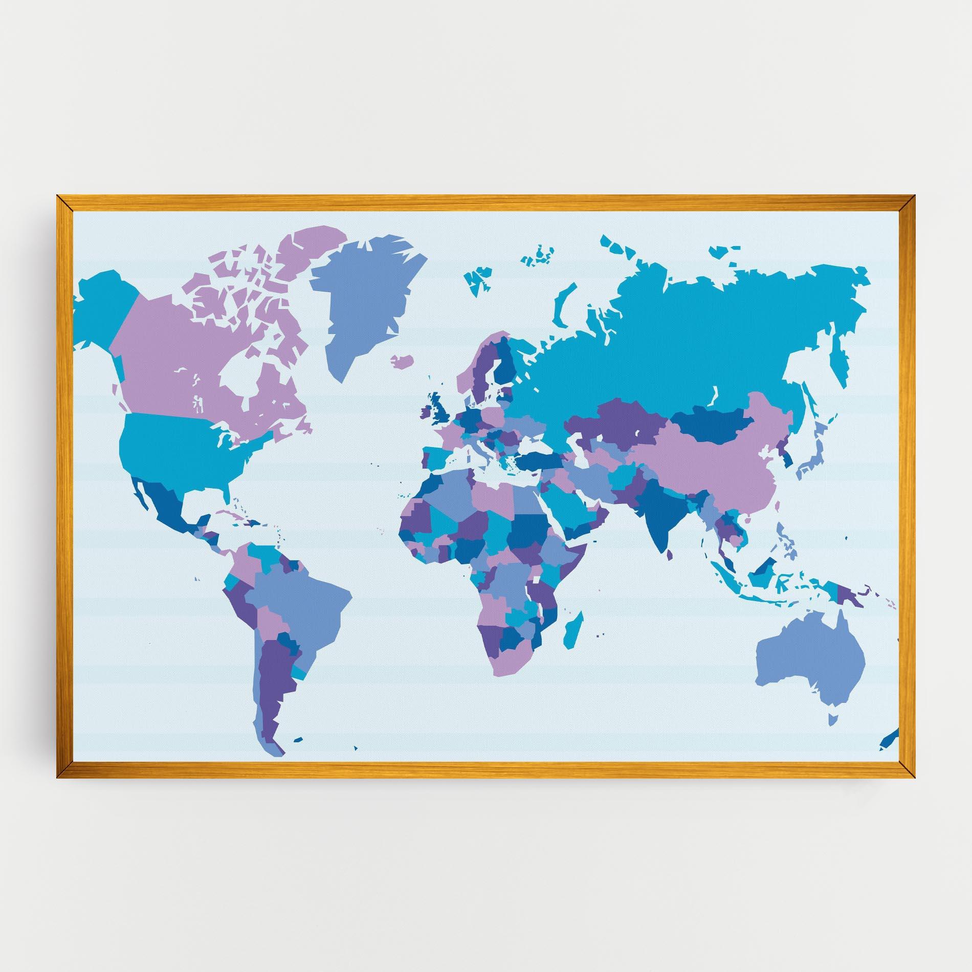 Leinwandbild Blue Purple Map mockup 0