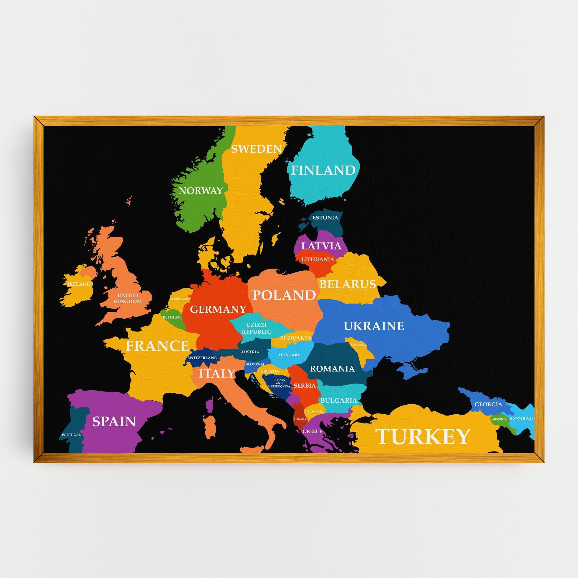 Leinwandbild Europe Map Art mockup 0