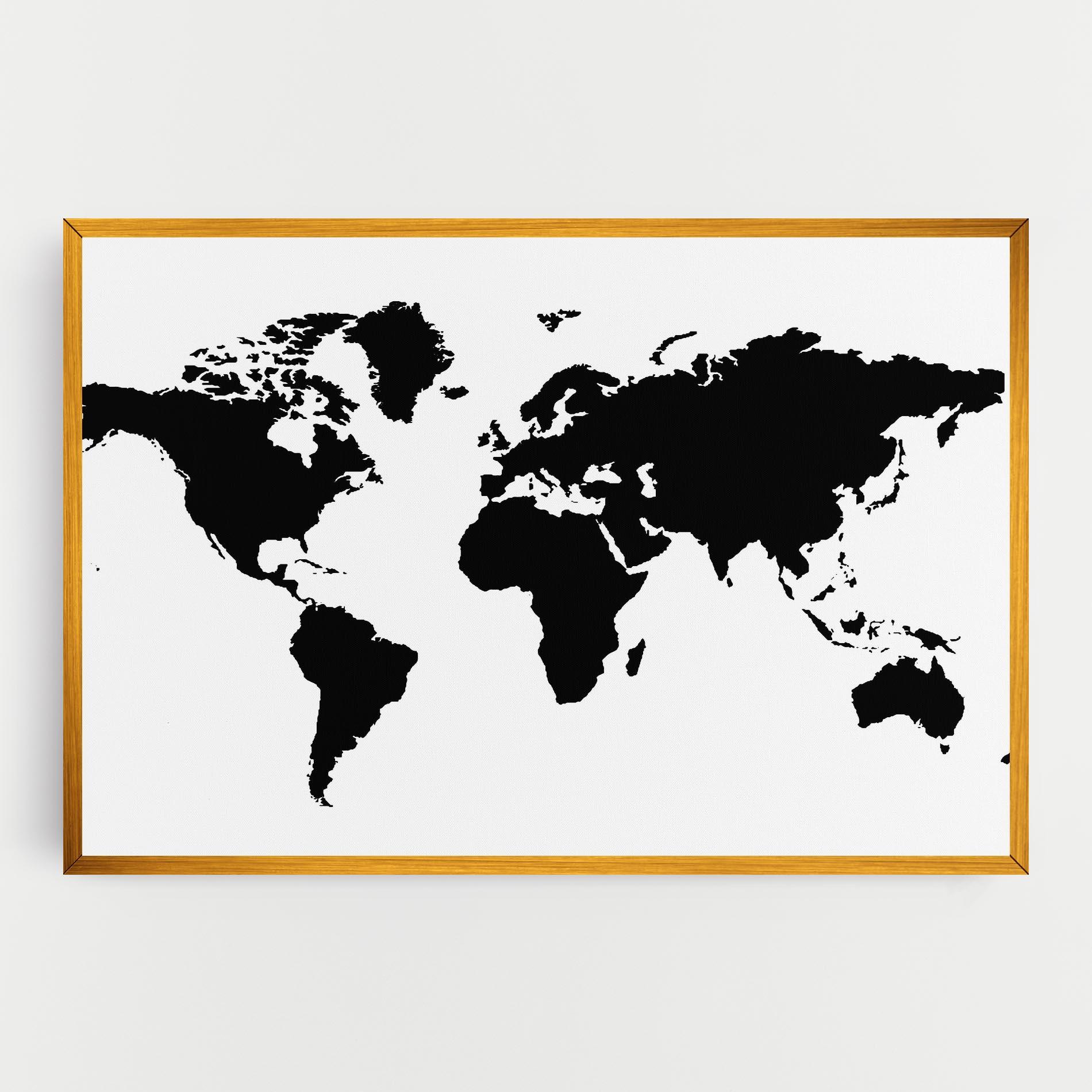 Leinwandbild Global Black Map mockup 0
