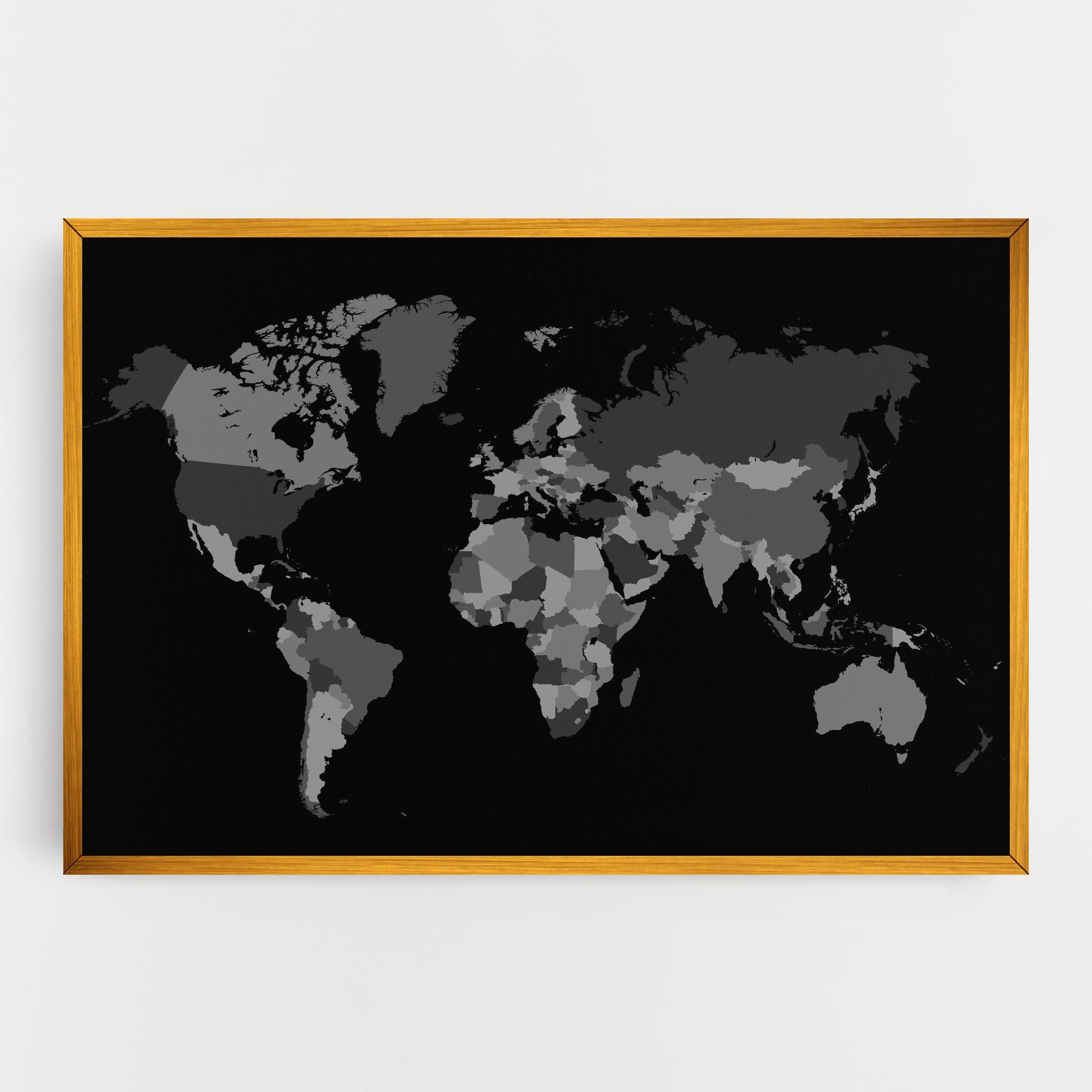 Leinwandbild Grey Map World mockup 0