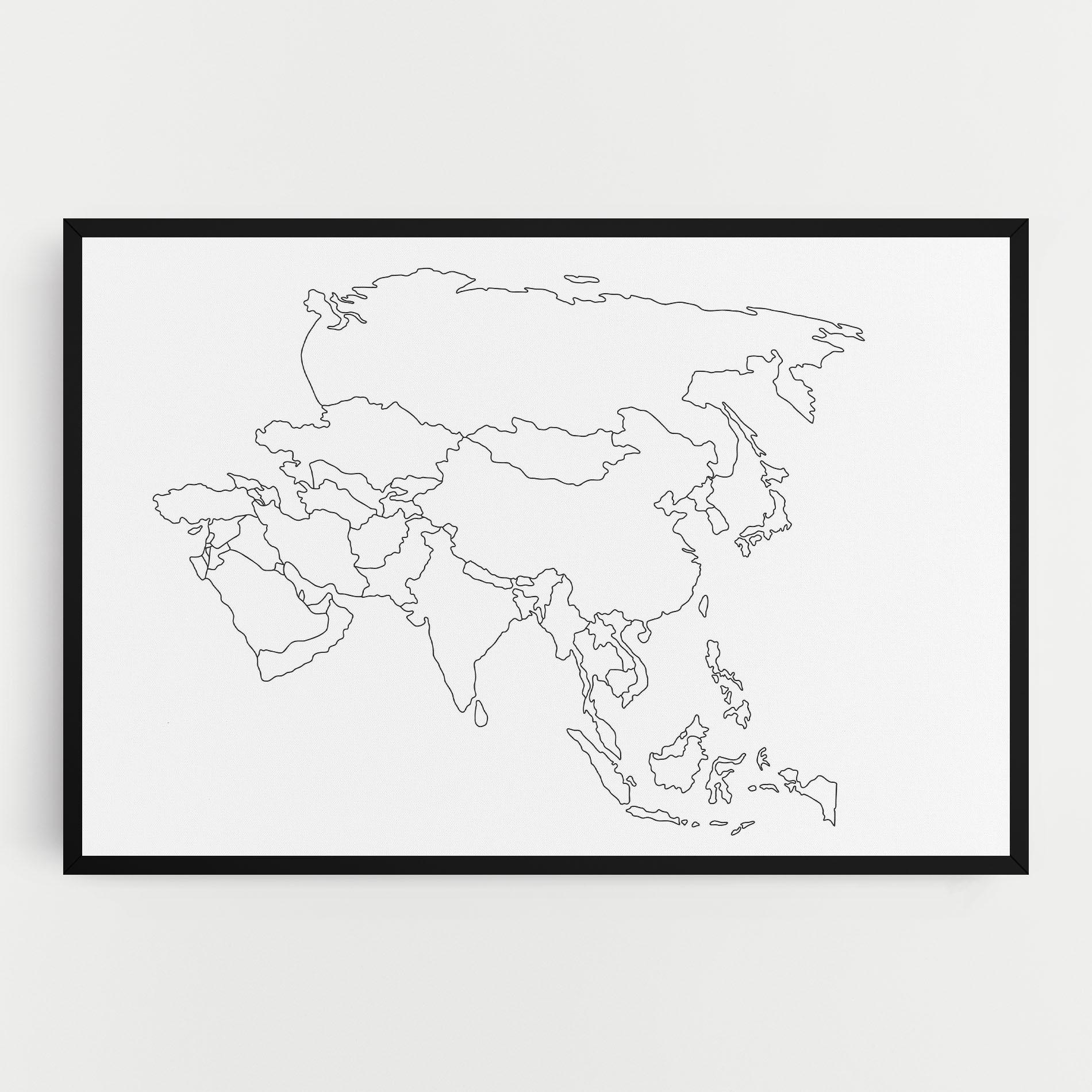 Leinwandbild Asia Map Line mockup 0