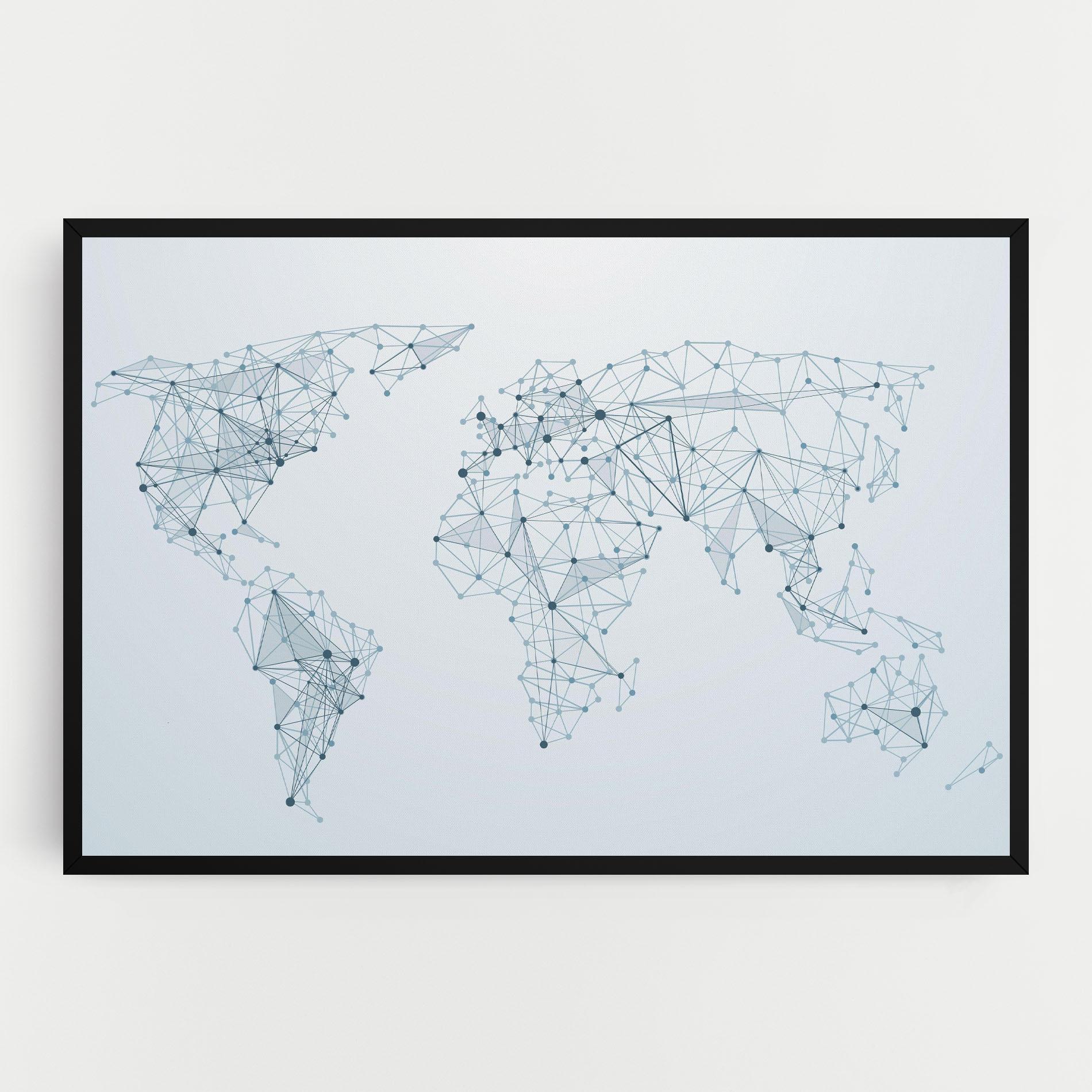 Leinwandbild Blue Line Map mockup 0