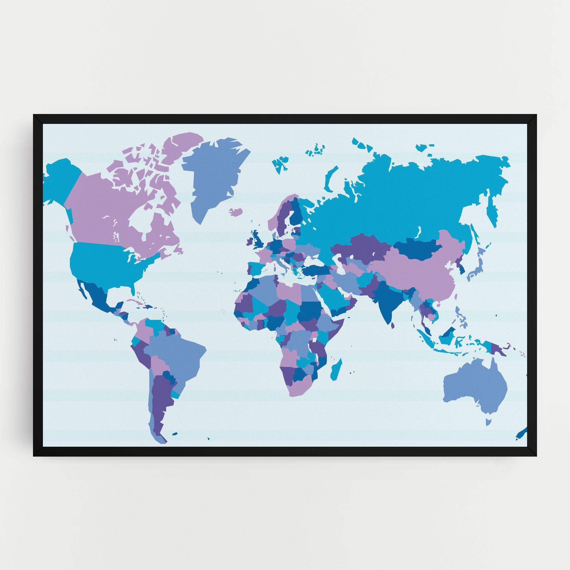 Leinwandbild Blue Purple Map mockup 0