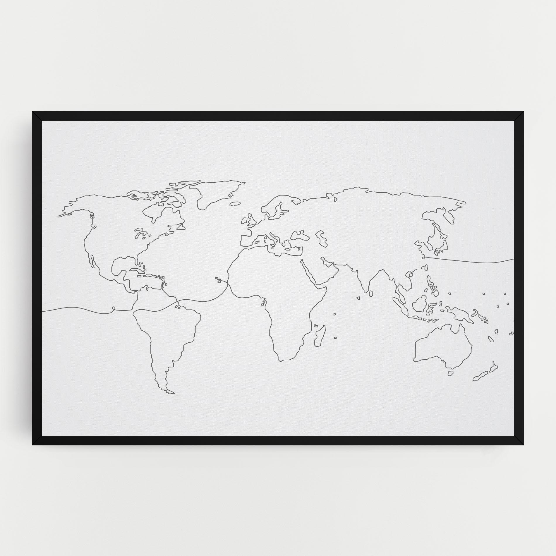 Leinwandbild Continuous Line Map mockup 0